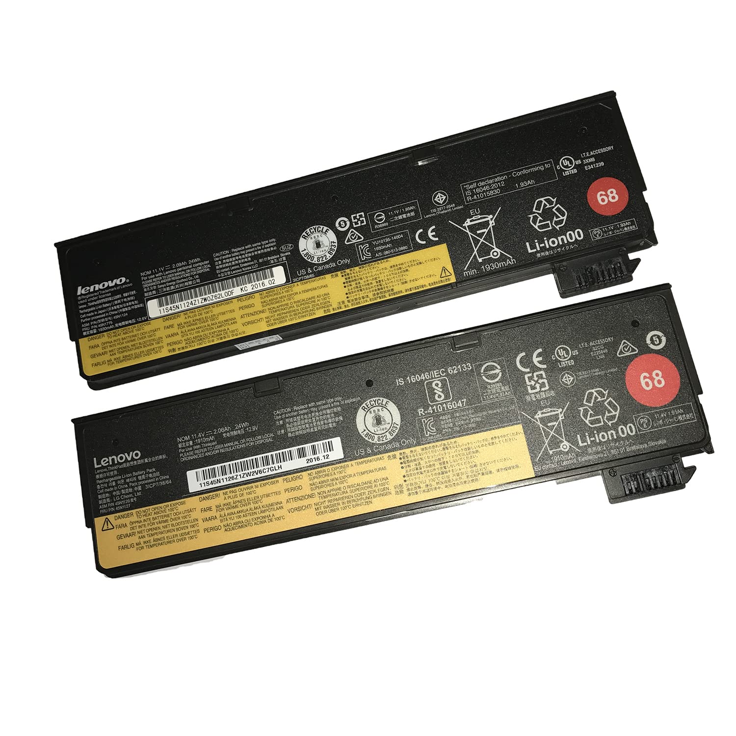 Thinkpad 11.1V Or 11.4V 24Wh 68 Laptop Battery 0C52861 45N1124 45N1775 45N1126 45N1127 For Lenovo Thinkpad X240 X240S X250 X260