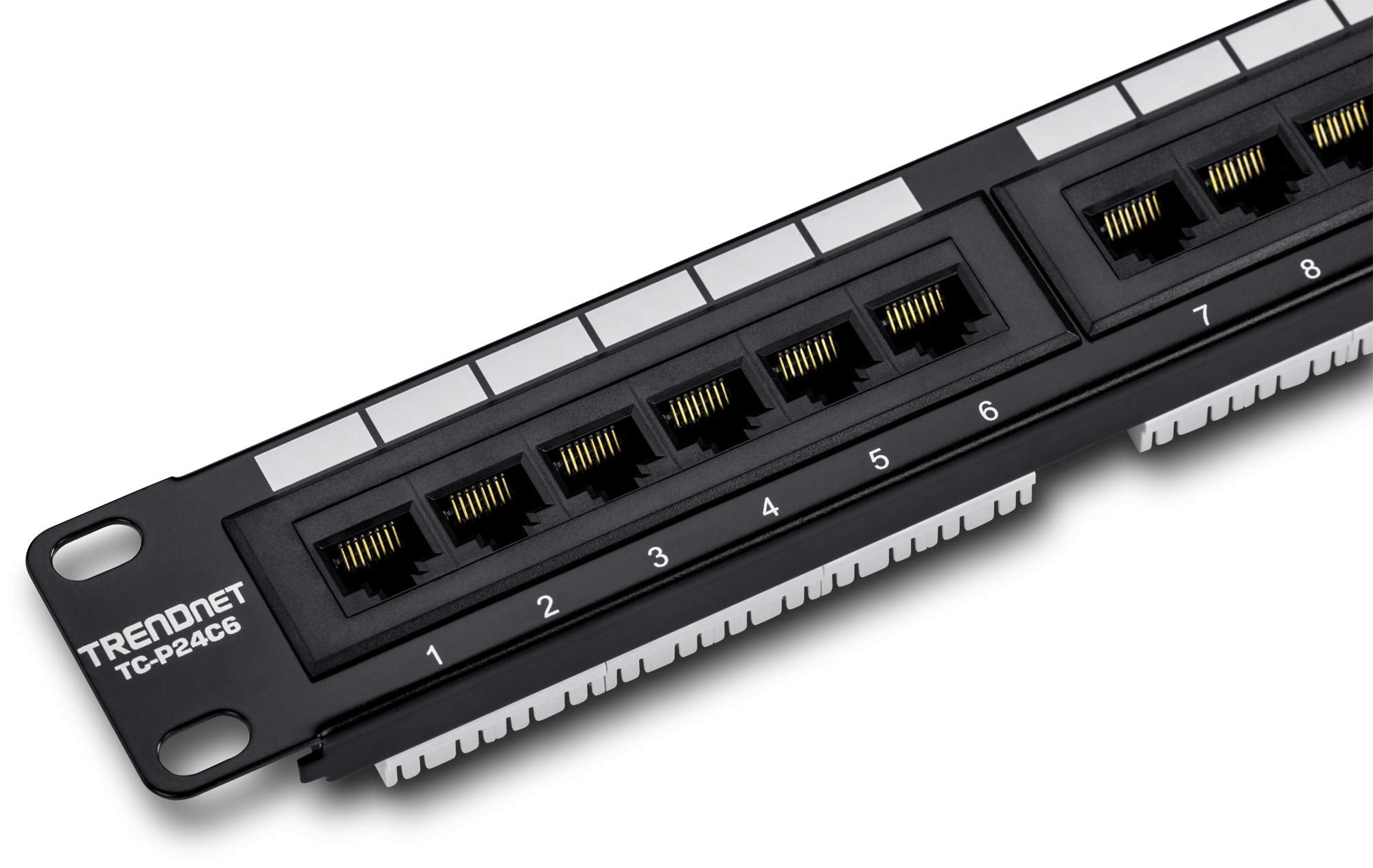 Trendnet 24 Port Cat6 Unshielded Patch Panel, Wallmount Or Rackmount, Compatible With Cat3,4,5,5E,6 Cabling, For Ethernet, Fast Ethernet, Gigabit Applications, Black, Tc P24C6 (Pack Of 1)