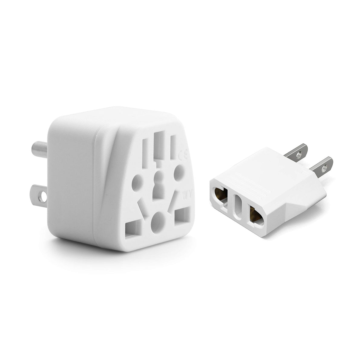 Europe To Us Plug Adapter Eu/Uk/Au/In/Cn/Jp/Asia/Italy/Brazil To Usa (Type A & B) American Travel Adapter And Converter, Wall Outlet Power Charger Converter (White)