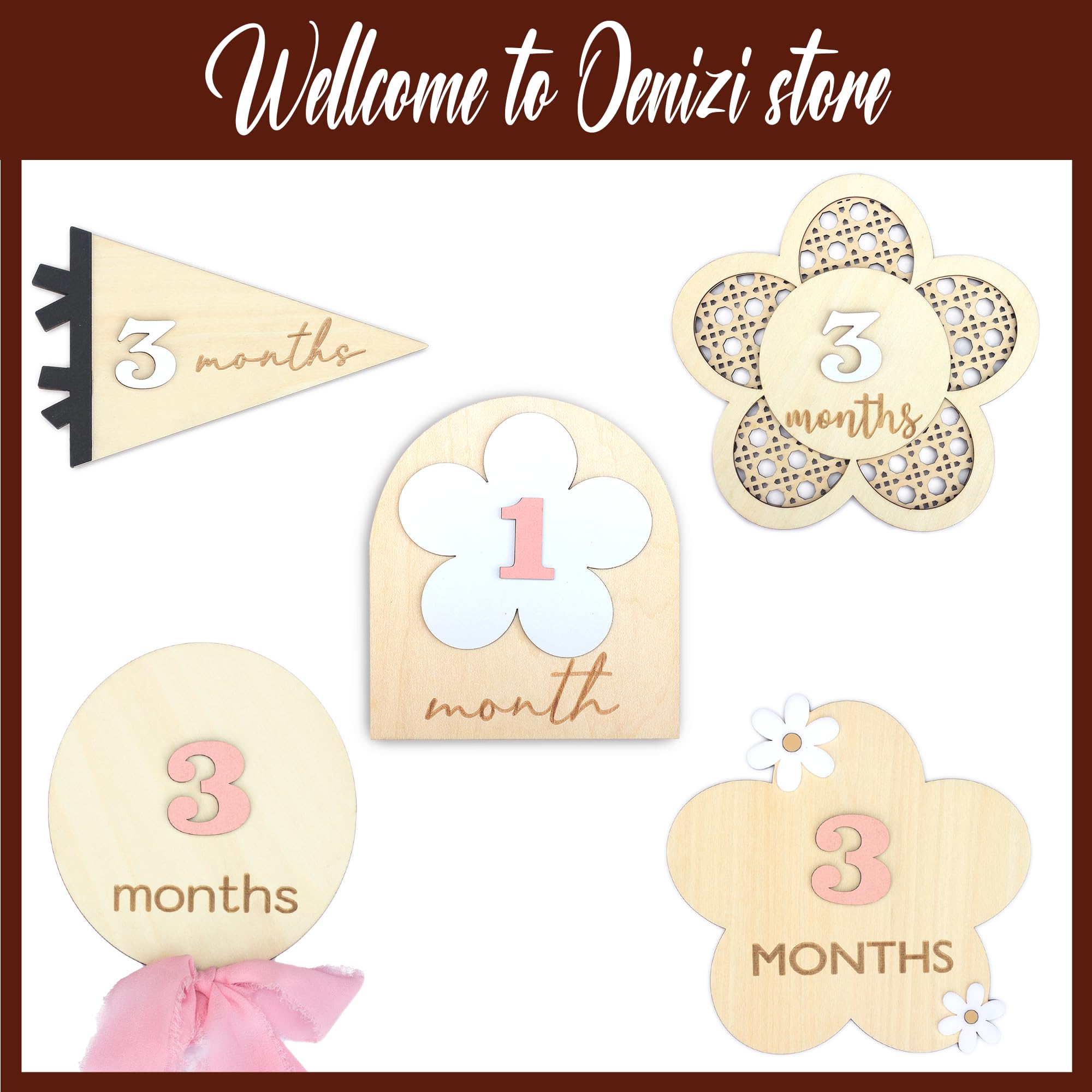 Baby Monthly Milestone, Wooden Baby Milestone Signs, Monthly Milestone Wood Discs, Baby Milestone Discs, Baby Photo Props Cards
