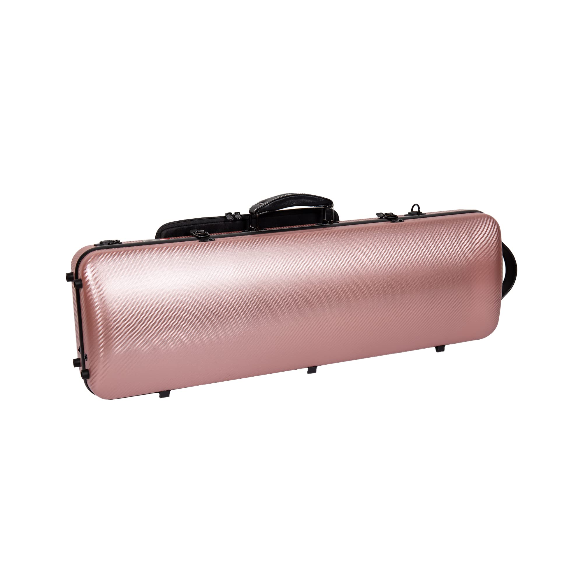 Crossrock Poly Carbon Case Fits 4/4 Violins, Anti-Scratch Oblong Flight Case In Rose Gold(Crf4020Ovrg)