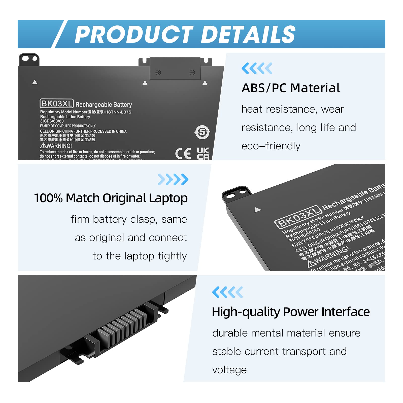 Bk03Xl Battery For Hp Pavilion X360 14 Ba 14M Ba Series 14 Ba253Cl 14M Ba114Dx 14M Ba011Dx 14 Ba1Xx 14 Ba2Xx 14 Ba153Cl 14 Ba125
