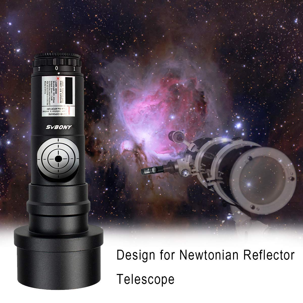 Svbony Red Laser Collimator For Newtonian Marca Telescope Alignment 1.25 Inches 7 Bright Levels Triple Cemented Lens With 2 Inch
