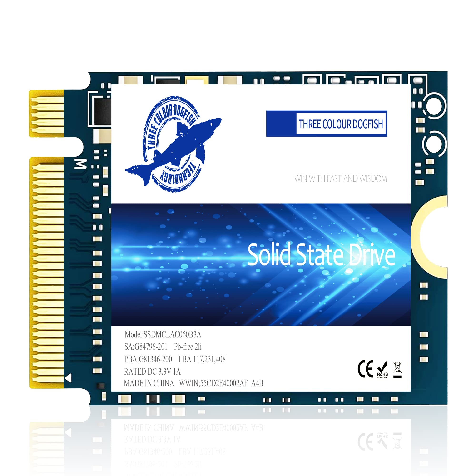 Dogfish Ssd M.2 2230 Nvme Pcie 4.0 256Gb 3D Tlc Nand Gaming Internal Solid State Drive For Steam Deck Ps5 Surface Pro Laptop Des