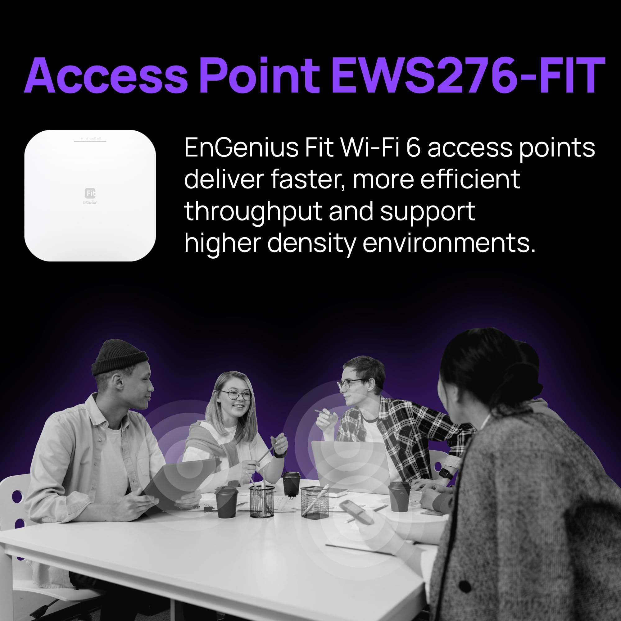 Engenius Wireless Ap (Ews276 Fit) | True 4X4 Wi Fi 6 Dual Band Ax3600 | 2.5Gbe Poe+ | Cloud & App & Onprem Control Options | Wpa3, Mu Mimo, Mesh & Seamless Roaming | Power Adapter Not Included