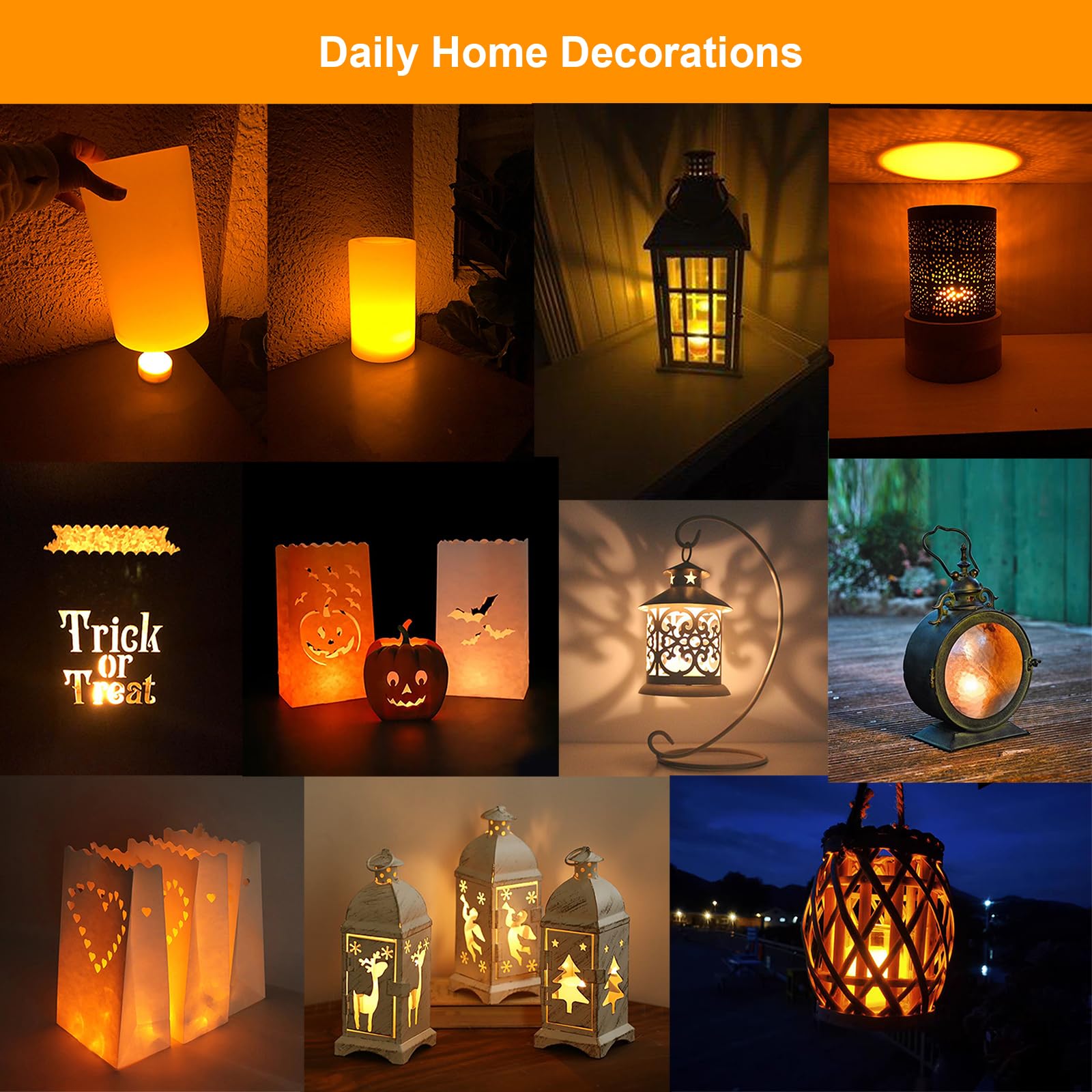 6 Pack Halloween Pumpkin Lights With Remote And Timer, Bright Flickering Battery Operated Led Light Flameless Candle Set For Pum
