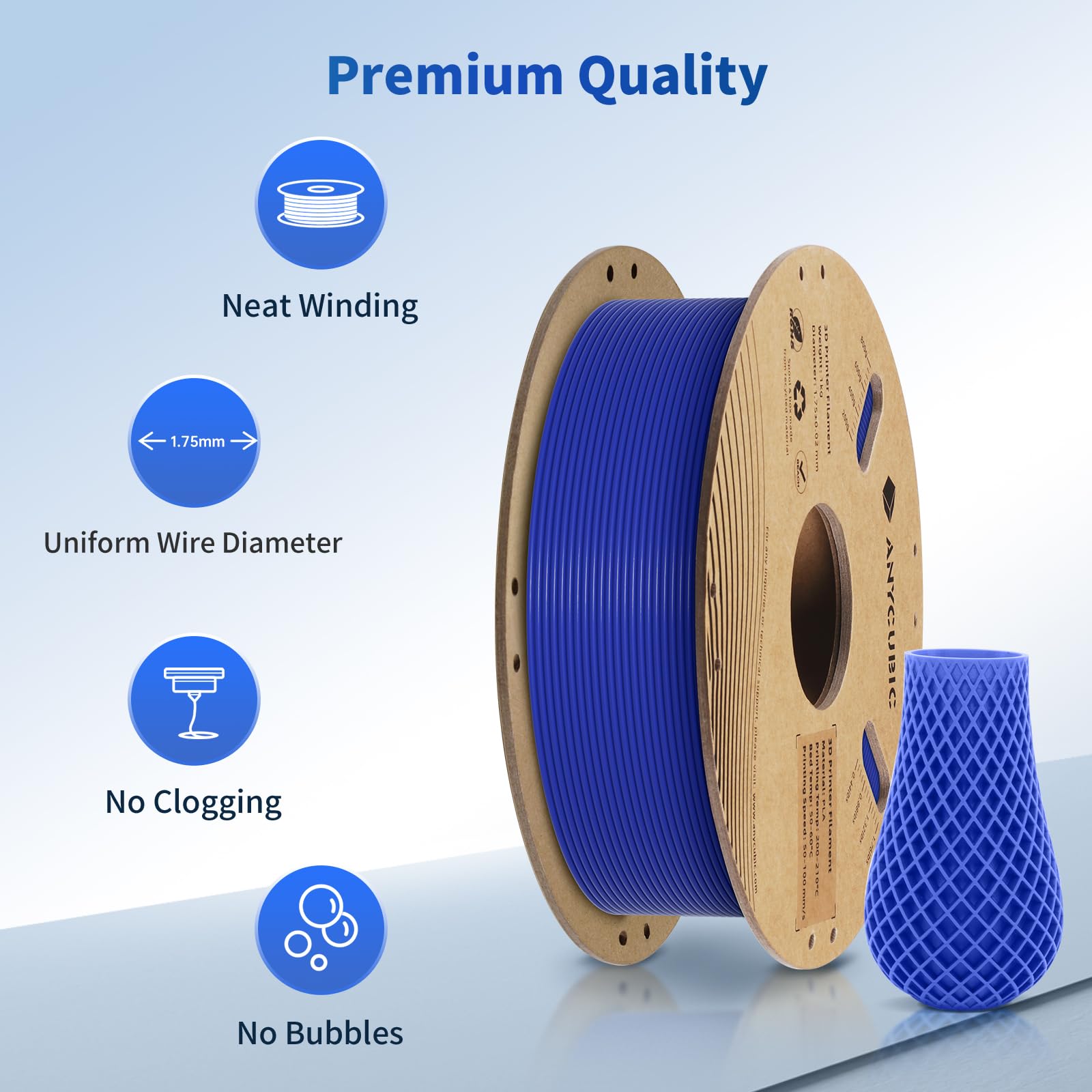 Anycubic Pla 3D Printer Filament Bundle 4Kg, 3D Printing Pla Filament 1.75Mm Dimensional Accuracy +/  0.02Mm, 4 Pack 1Kg Spool(2