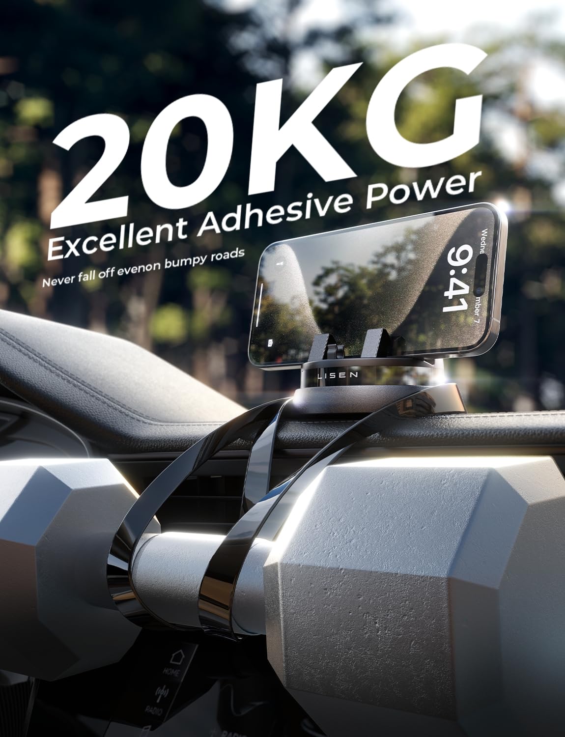 Lisen Phone Holders For Your Car, 360 Rotatable Dashboard Cell Phone Holder,Multifunctional Iphone Car Mount Compatible With Iph