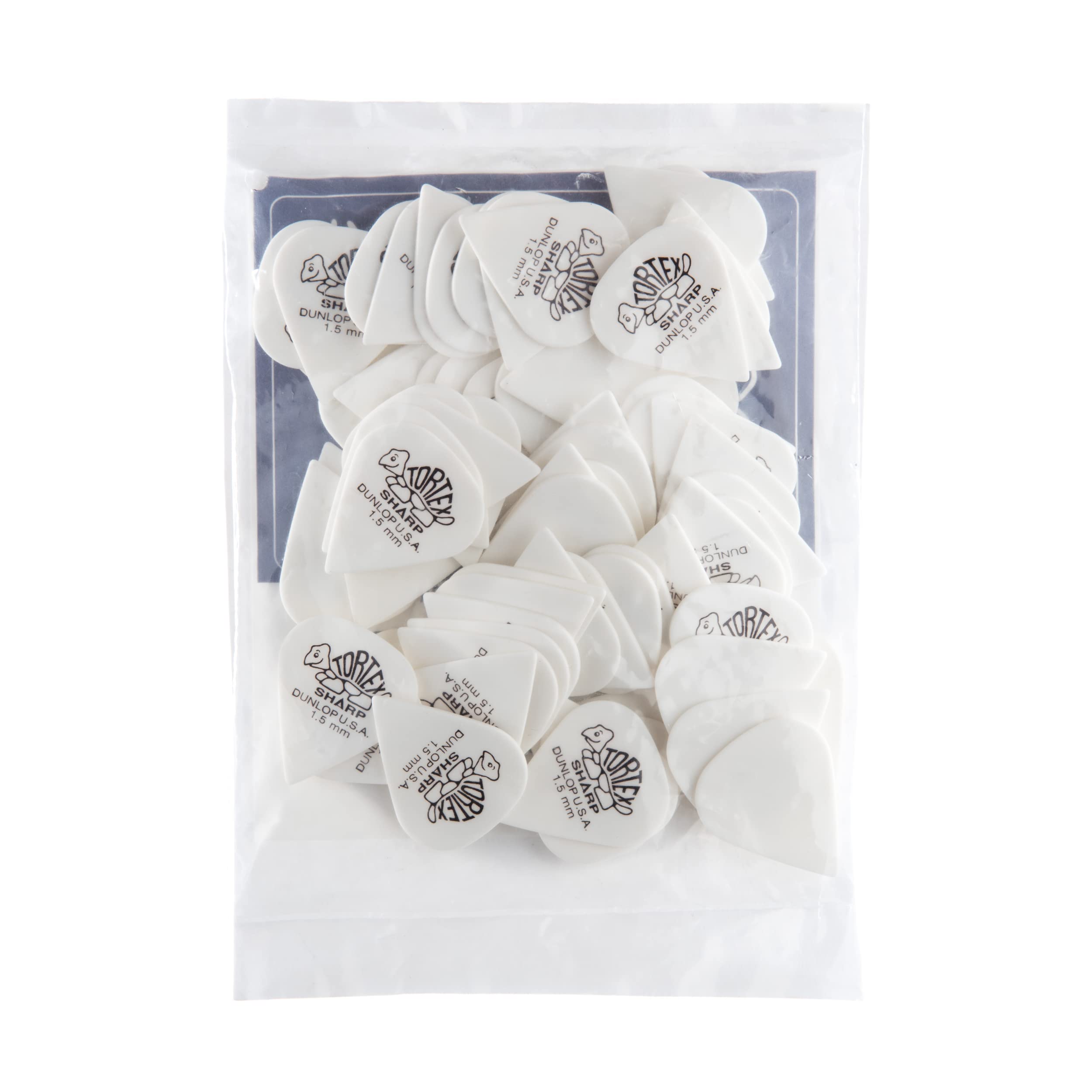 Dunlop Tortex Sharp Guitar Picks 1.50Mm White 72 Pack