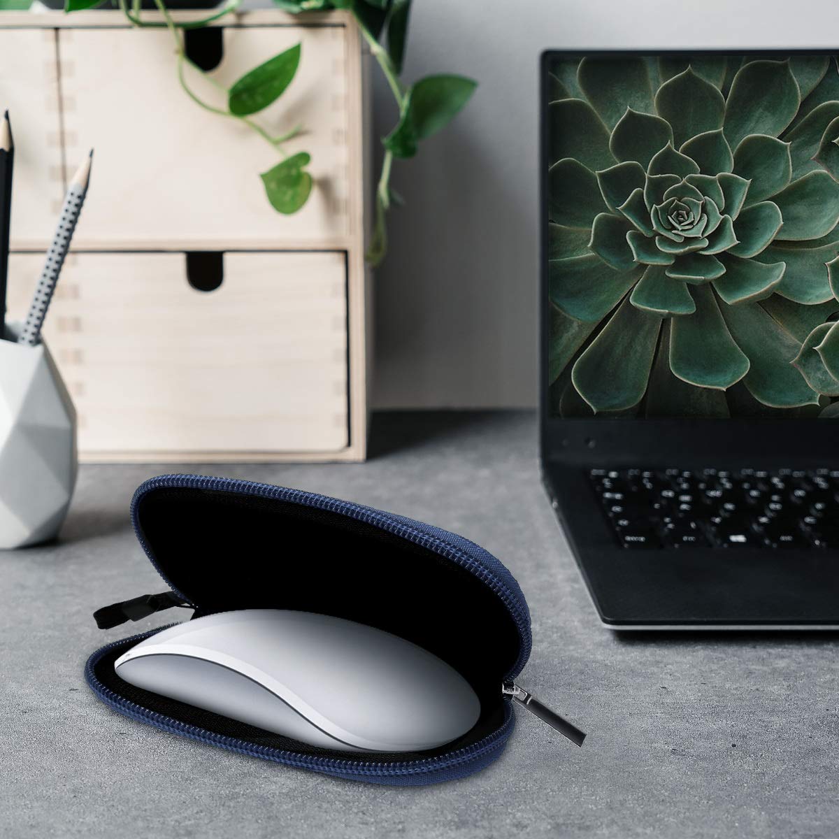 Kwmobile Neoprene Case Compatible With Apple Magic Mouse 1/2   Case For Mouse Soft Pouch Carry Bag   Black