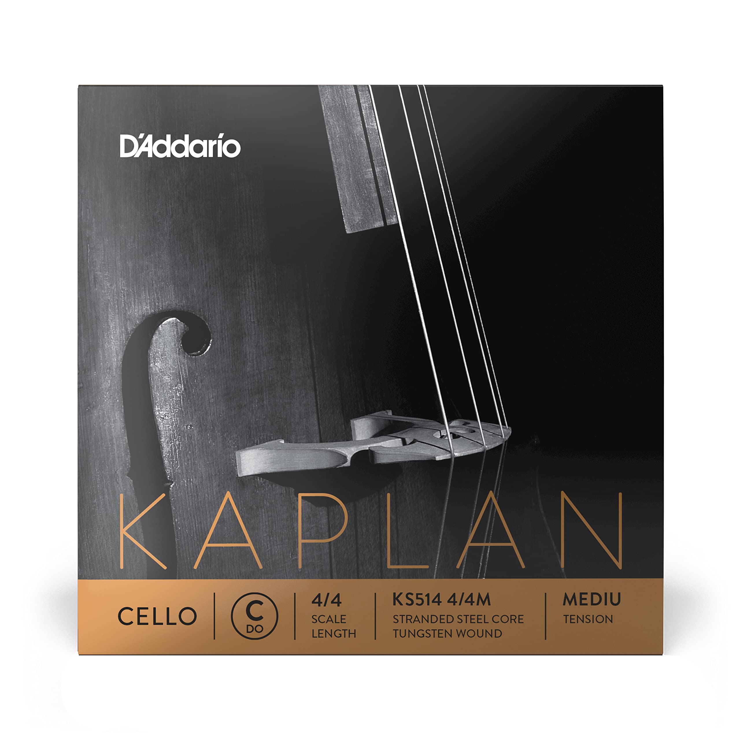 DAddario Kaplan Cello String - Single C String - KS514 4/4M - Cello Strings - 4/4 Scale, Medium Tension