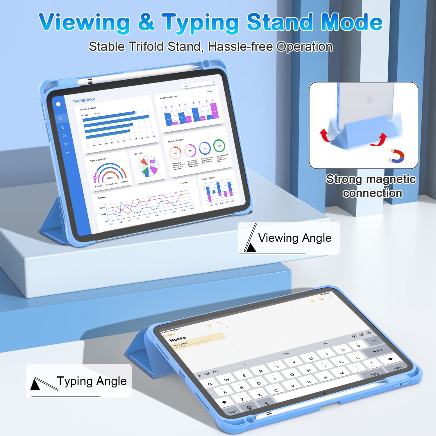 Okp For New Ipad 10Th Generation Case 2022, Ipad 10 Th Gen Case With Trifold Stand, Auto Wake/Sleep, Ipad 10.9 Inch Protective C