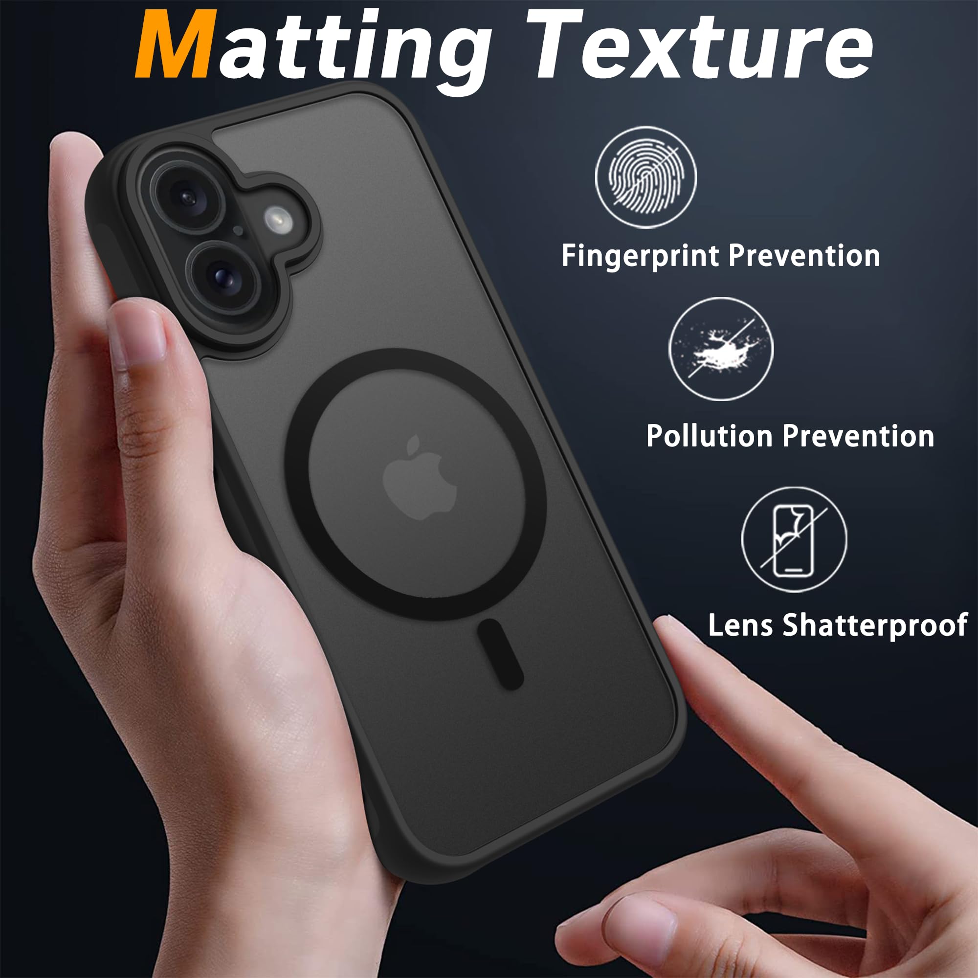 Pinlisheng 2024 New Magnetic For Iphone 16 Case,Compatible With Magsafe,Military Grade Drop Tested,Shockproof Matte Translucent