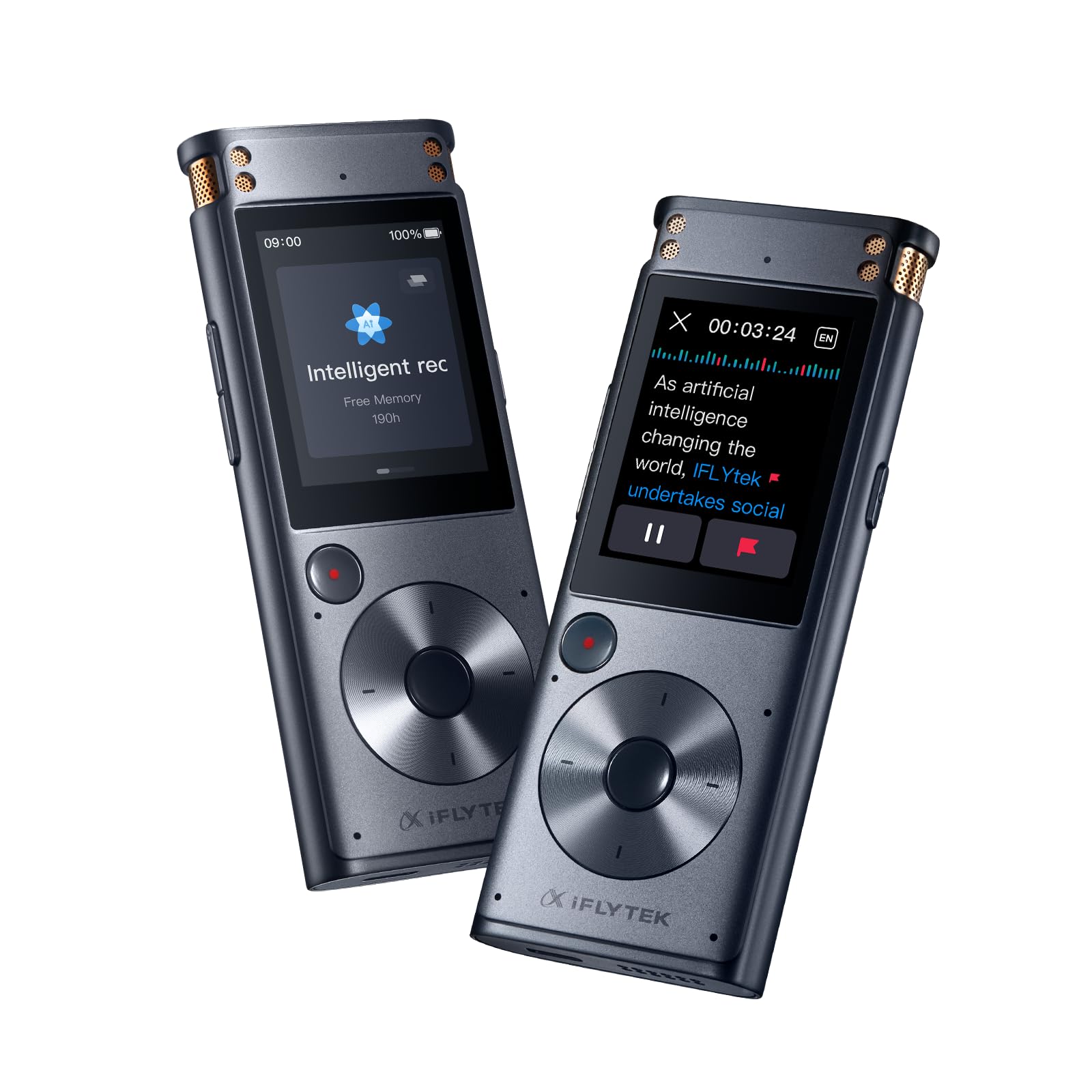 iFLYTEK AI Voice Recorder with Playback, Digital Voice Recorder with Voice-to-Text Transcription & Smart Summarize, AI Recorder 