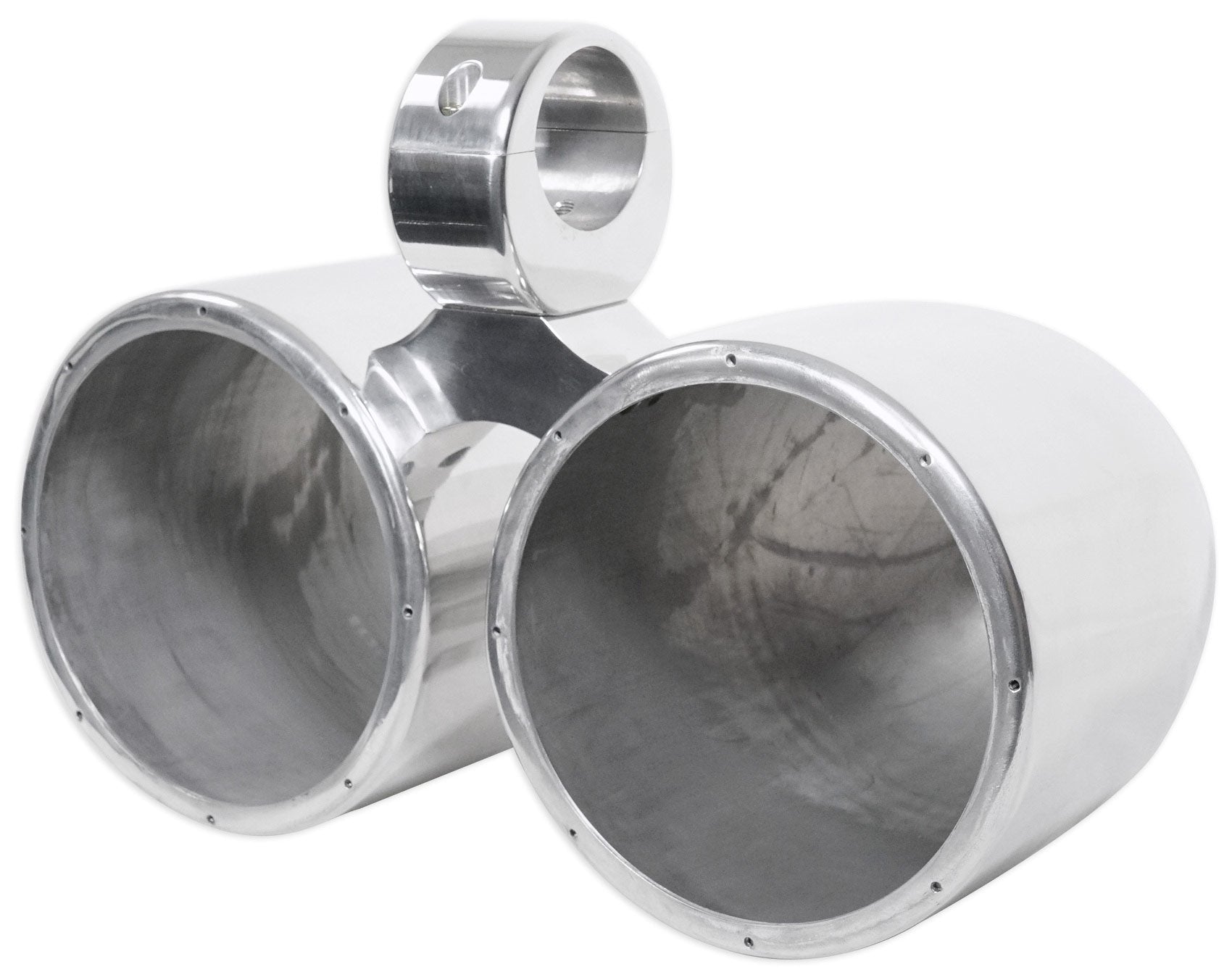 Rockville Dual 7.7 Polished Silver Aluminum Wakeboard Tower Speaker Enclosure