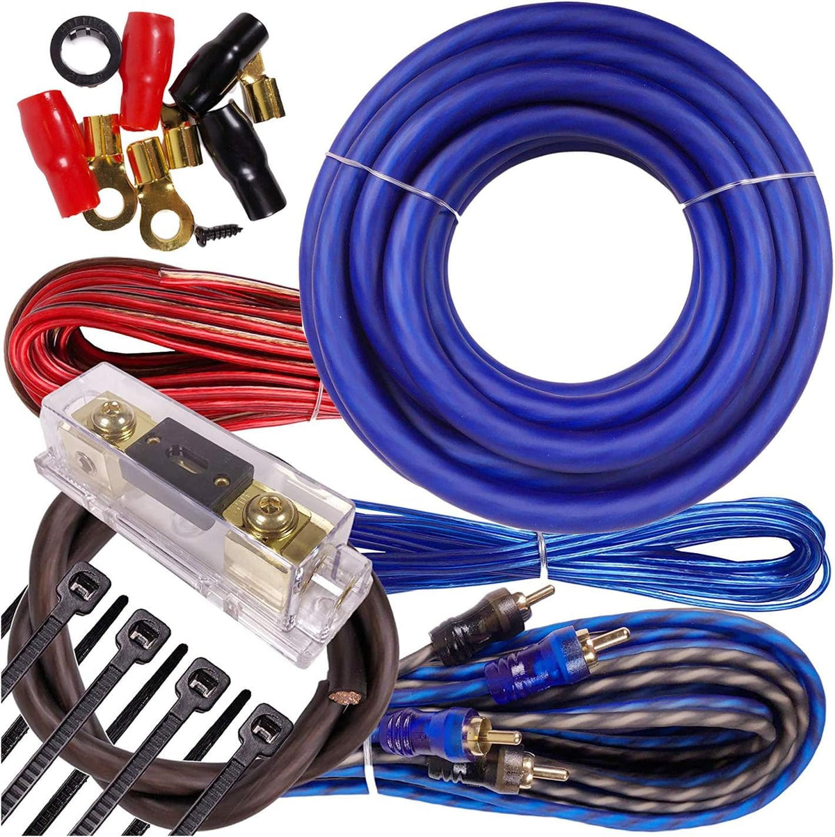 Complete 4000W Gravity 0 Gauge Amplifier Installation Wiring Kit Amp Pk2 0 Ga Red   For Installer And Diy Hobbyist   Perfect For Car/Truck/Motorcycle/Rv/Atv