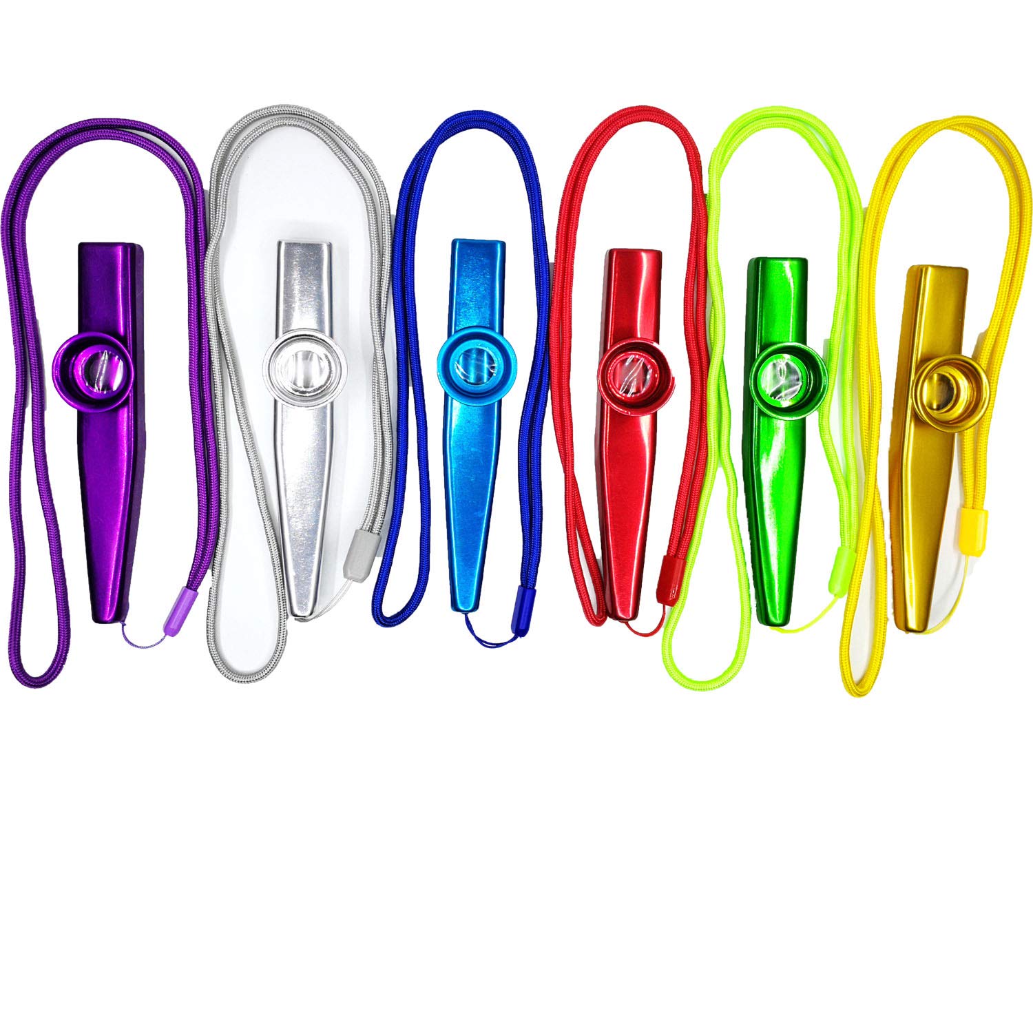 Fartime 12Pcs Metal Kazoos With Lanyards,With 20Pcs Kazoo Flute Diaphragms,Musical Instruments,Good Gift For Kids,A Good Compani