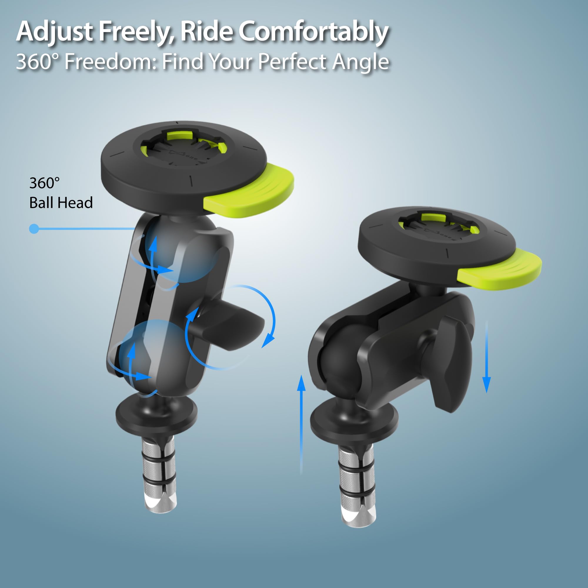 Bone Moto Tie Connect Kit 3 - Fork Stem, Magnetic Motorcycle Phone Mount, Detachable & 360 Rotatable, Heavy Duty & Shock-Absorbi