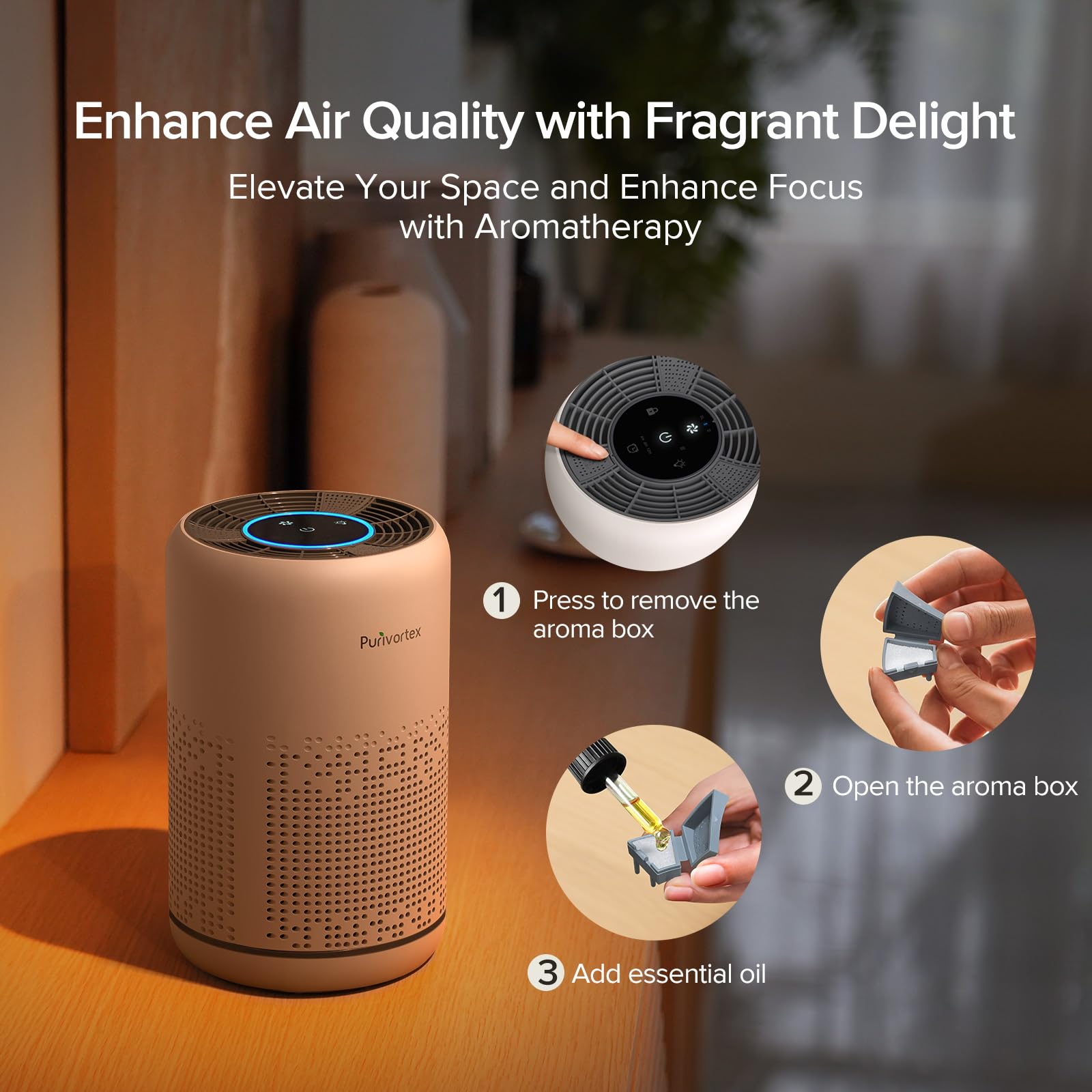 Compact Desktop Air Purifier   True Hepa Filter, Whisper Quiet Operation, Energy Efficient   Captures 99.97% Of A11Ergens, Dust,