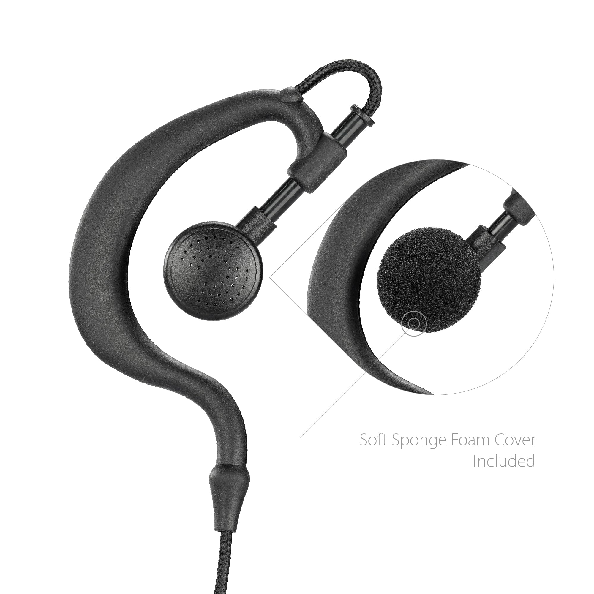 Arrowmax Aeh1500 M12 G Shape Style Braided Cable Earpiece Style In Line Ptt Compatible With Motorola Two Way Radios Sl7550E Sl7580 Sl300 Sl3500E Sl4000 Sl8550E Sl1K Tlk100 Dlr110 Curve