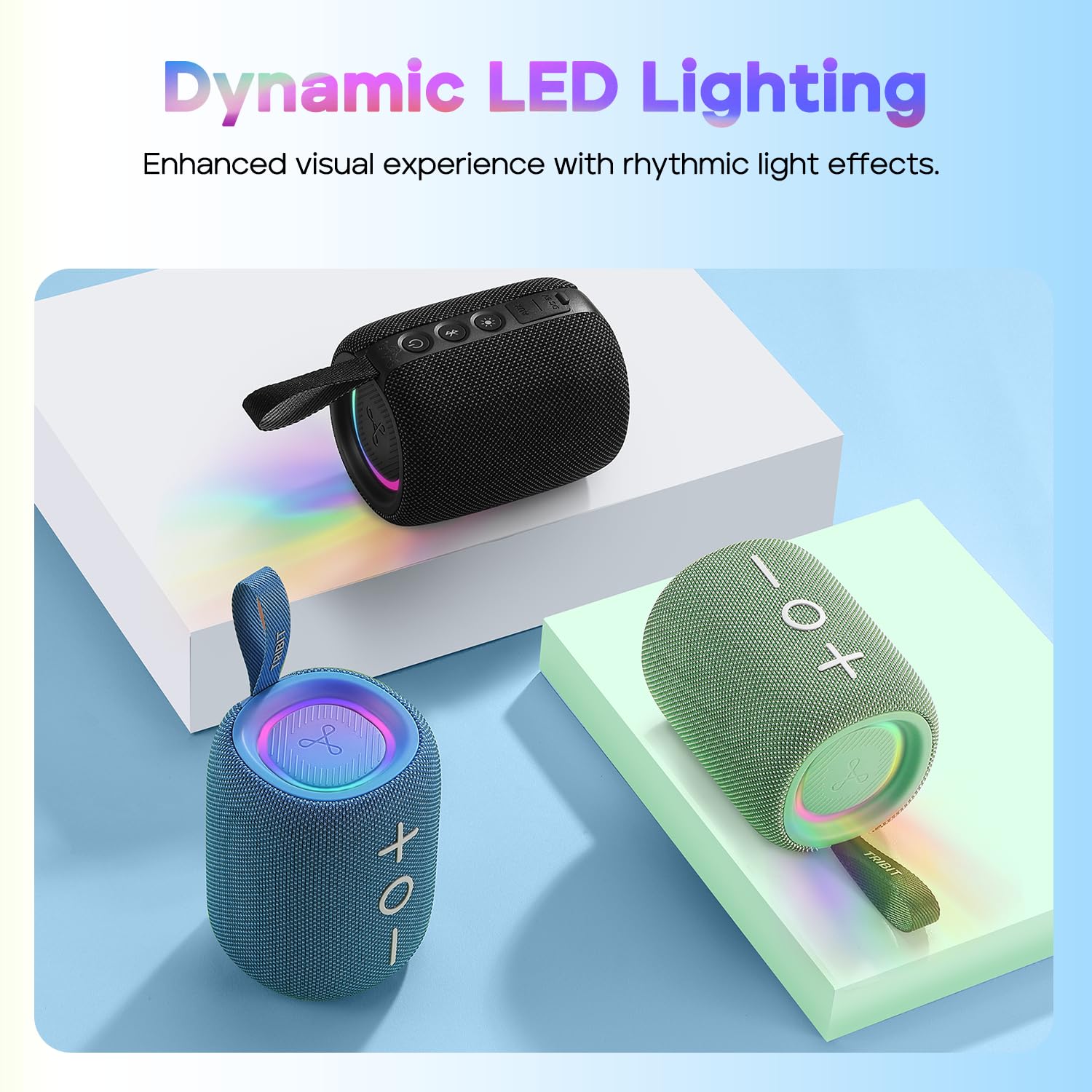 Tribit Bluetooth Speaker Stormbox Mini+, 12W Shower Speaker With 360 Sound, 12H Playtime, Custom Eq, Bt5.4, Ipx7 Waterproof, Rgb