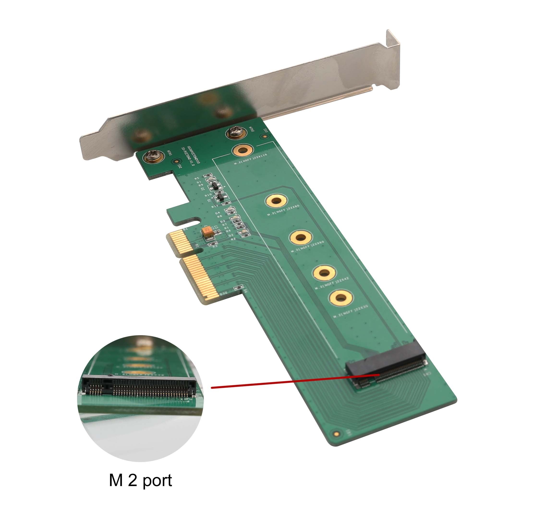 I/O Crest M.2 Ngff Pcie Ssd To Pci Express 3.0 X4 Host Adapter Card - Support M.2 M-Key Pcie (Nvme Or Ahci) Type 22110, 2280, 22