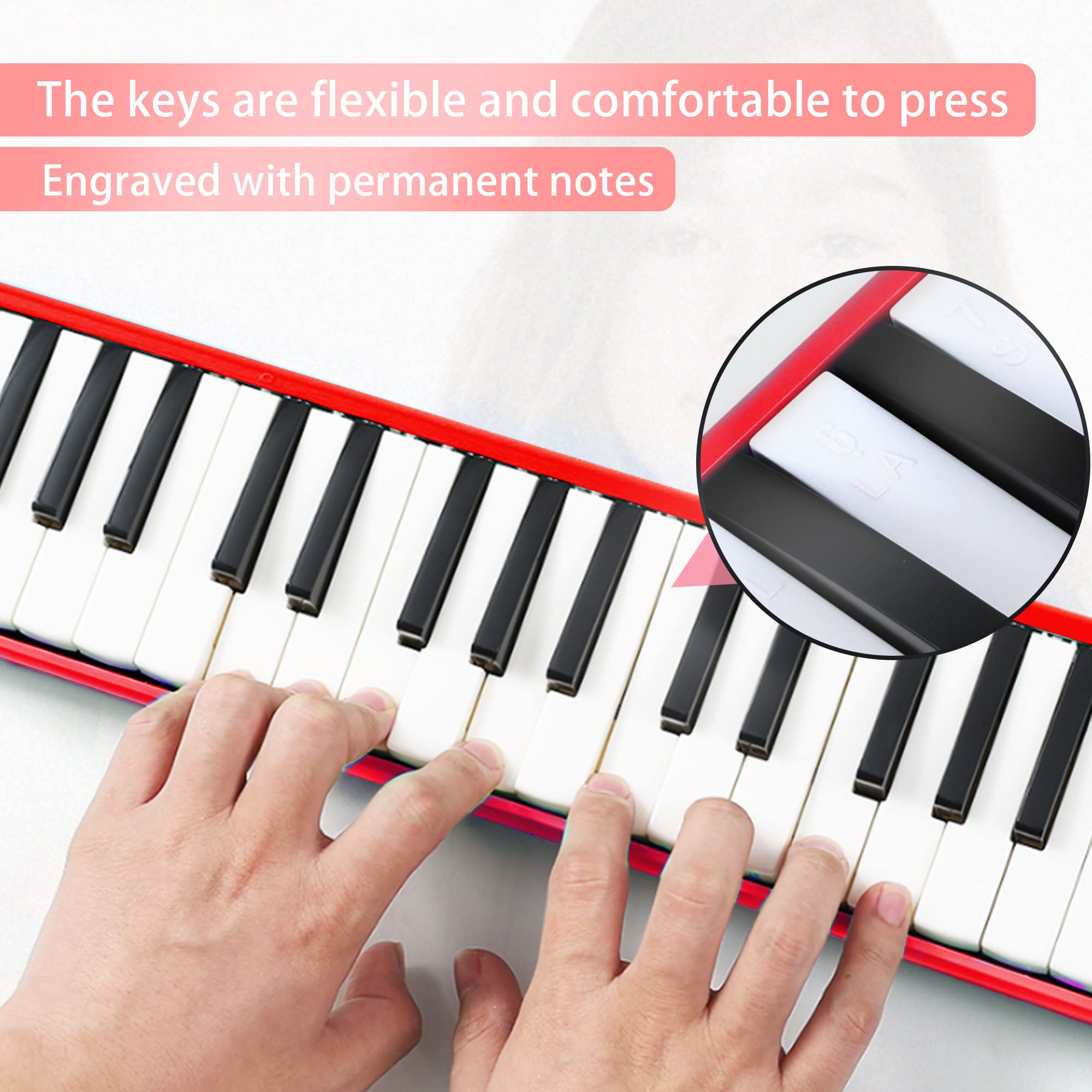 East Top 32-Key Melodica, Professional Mouth Melodica Keyboard Organ Melodica Instrument For Adults, Students And Kids, As A Gif