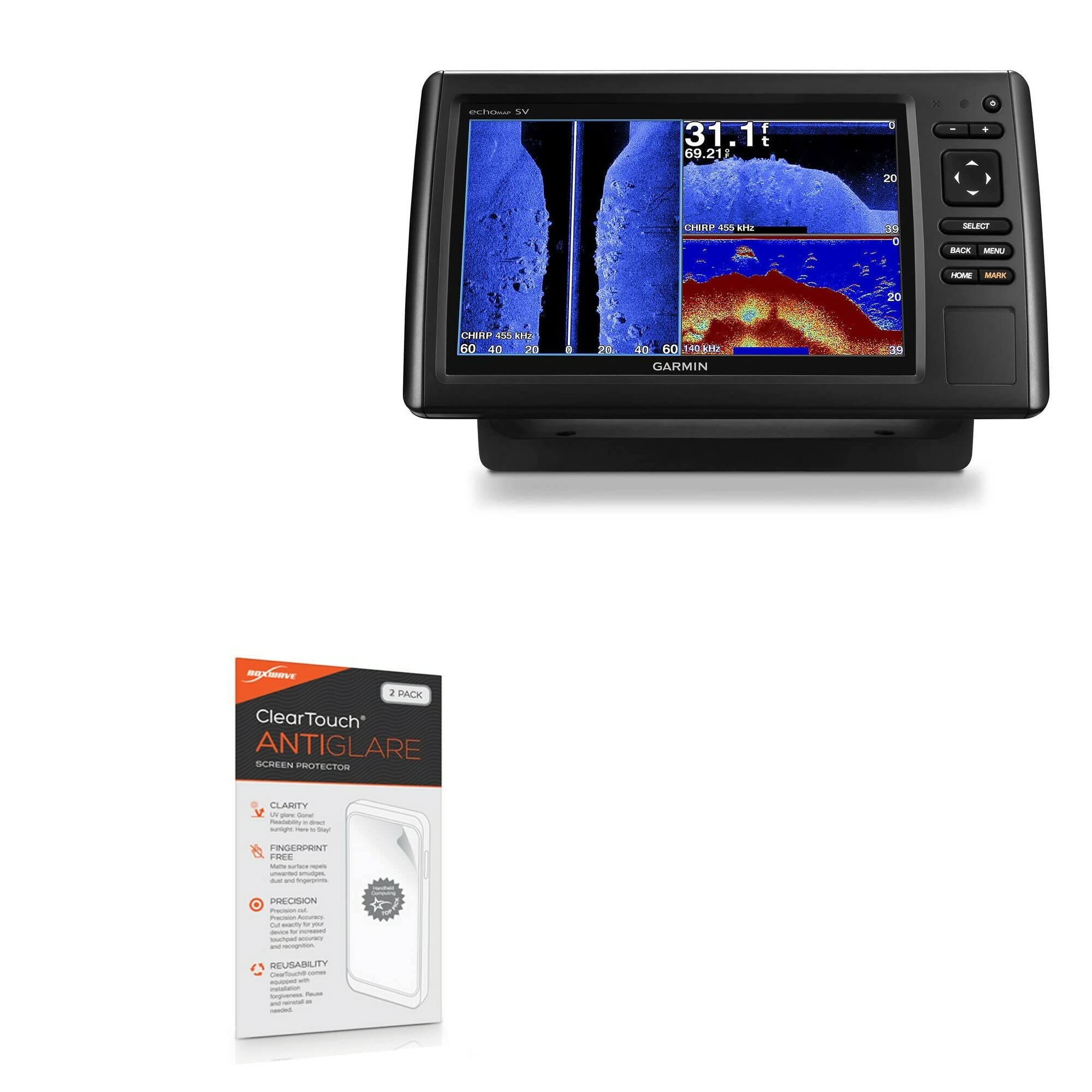 Boxwave Screen Protector Compatible With Garmin Echomap Chirp 93Sv   Cleartouch Anti Glare (2 Pack), Anti Fingerprint Matte Film