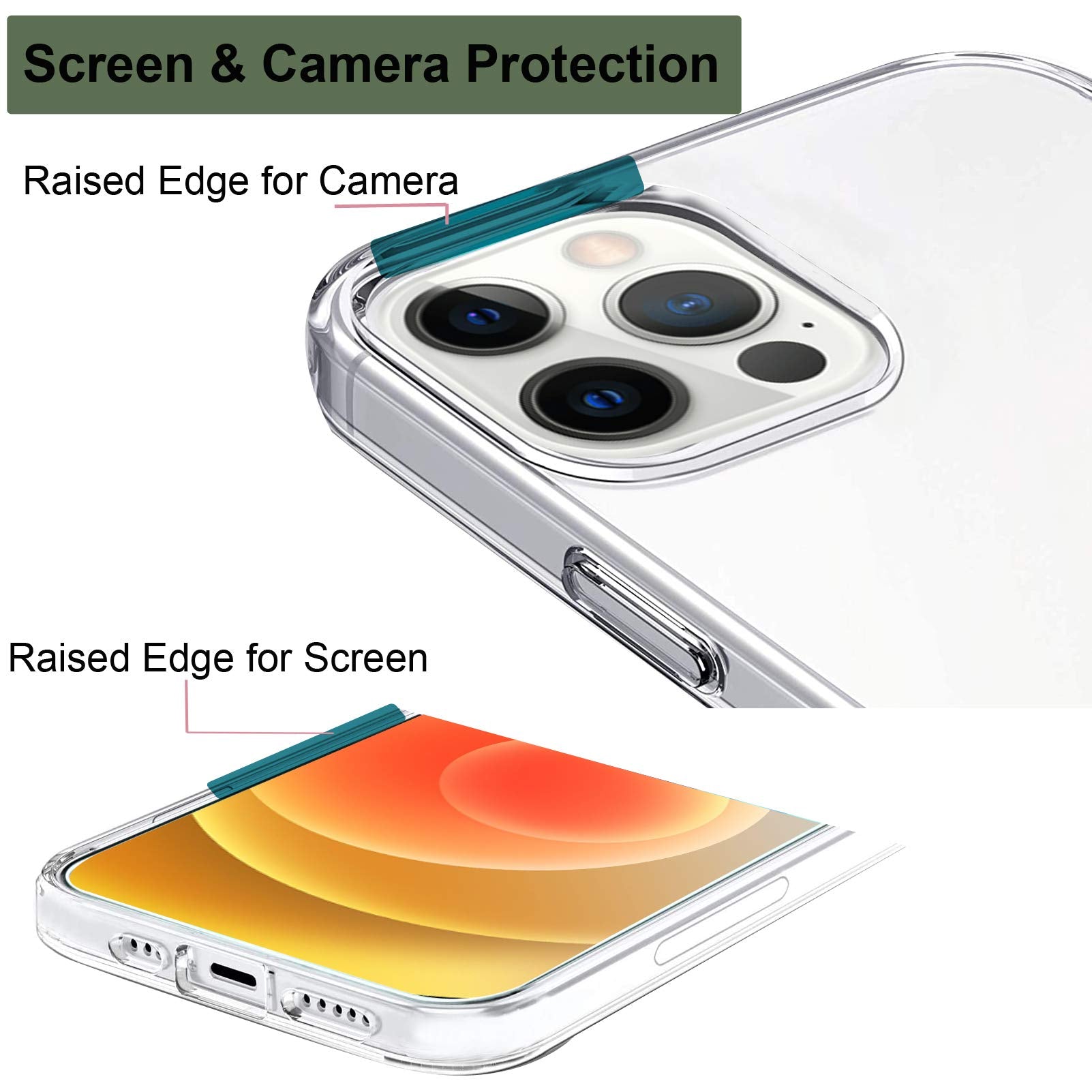 Unov Case Compatible With Iphone 12 Iphone 12 Pro Case Clear With Design Slim Protective Soft Tpu Bumper Embossed Pattern 6.1 In