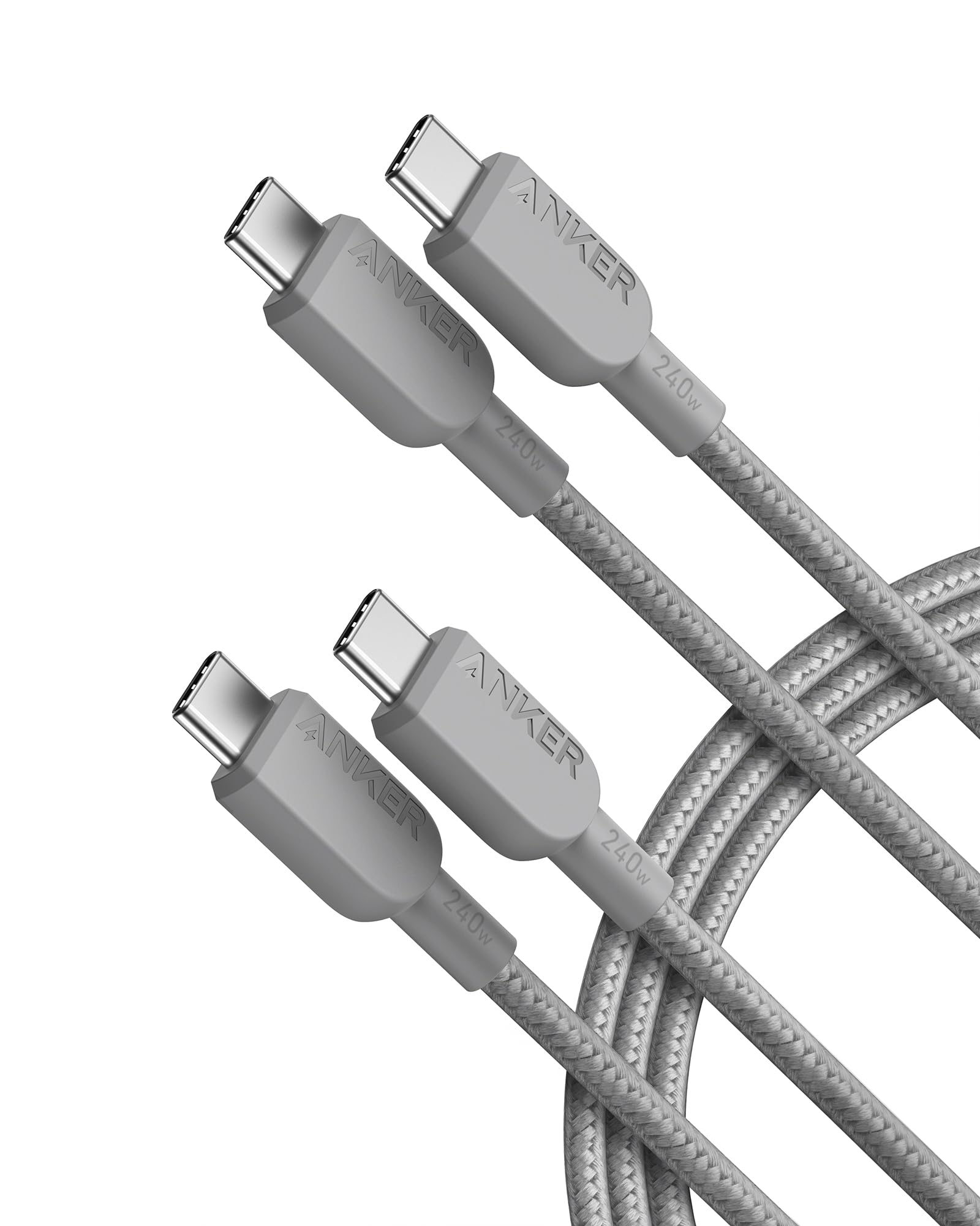 Anker 240W Usb C To Usb C Cable (2Pack,6Ft), Usb C Charger Cable Fast Charge For Iphone 15, Macbook Pro 2020, Ipad Pro 2020, Ipa