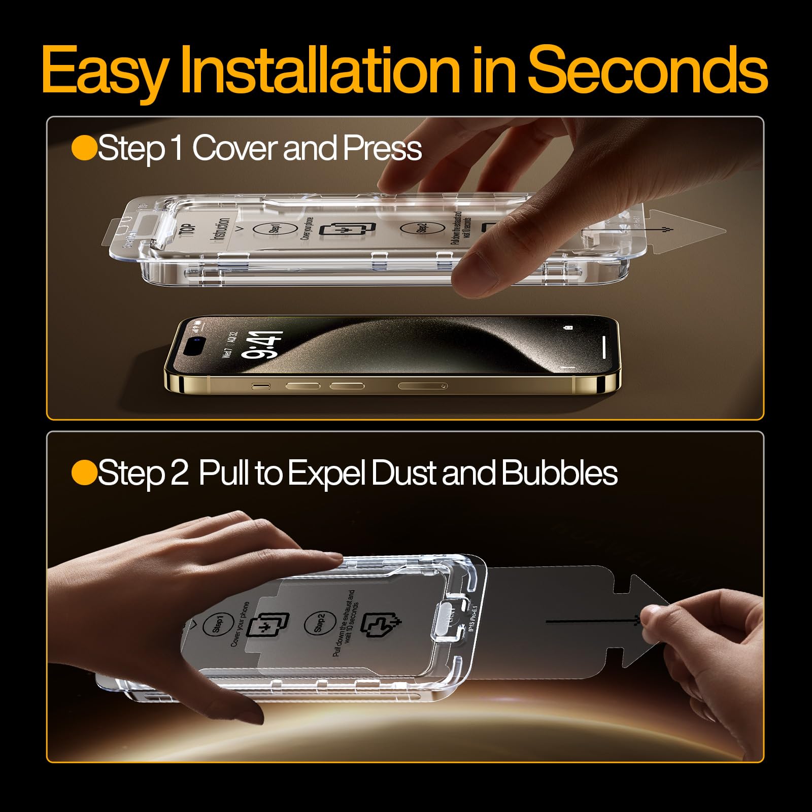 Smartdevil 3 Pack Screen Protector For Iphone 15 Pro Max (6.7 Inch) Tempered Glass, Hd Clear Film, Easy Installation, Dust Free