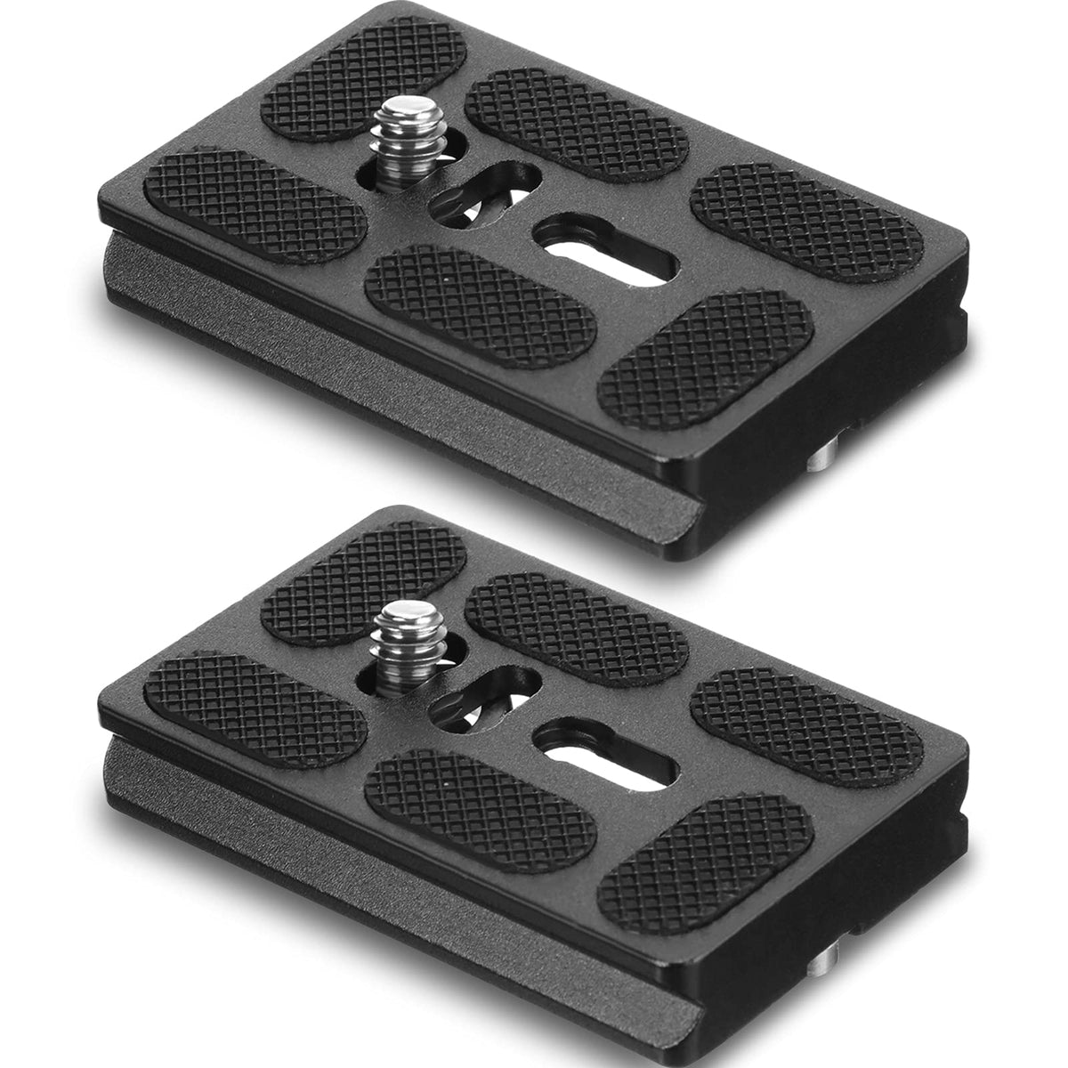 Frienda 2 Pieces Metal Quick Release Plate With 1/4'' 20 Camera Screw Tripod Mount Plate Fits Standard For Dslr Camera Tripod Ball Head(Black,Pu60)