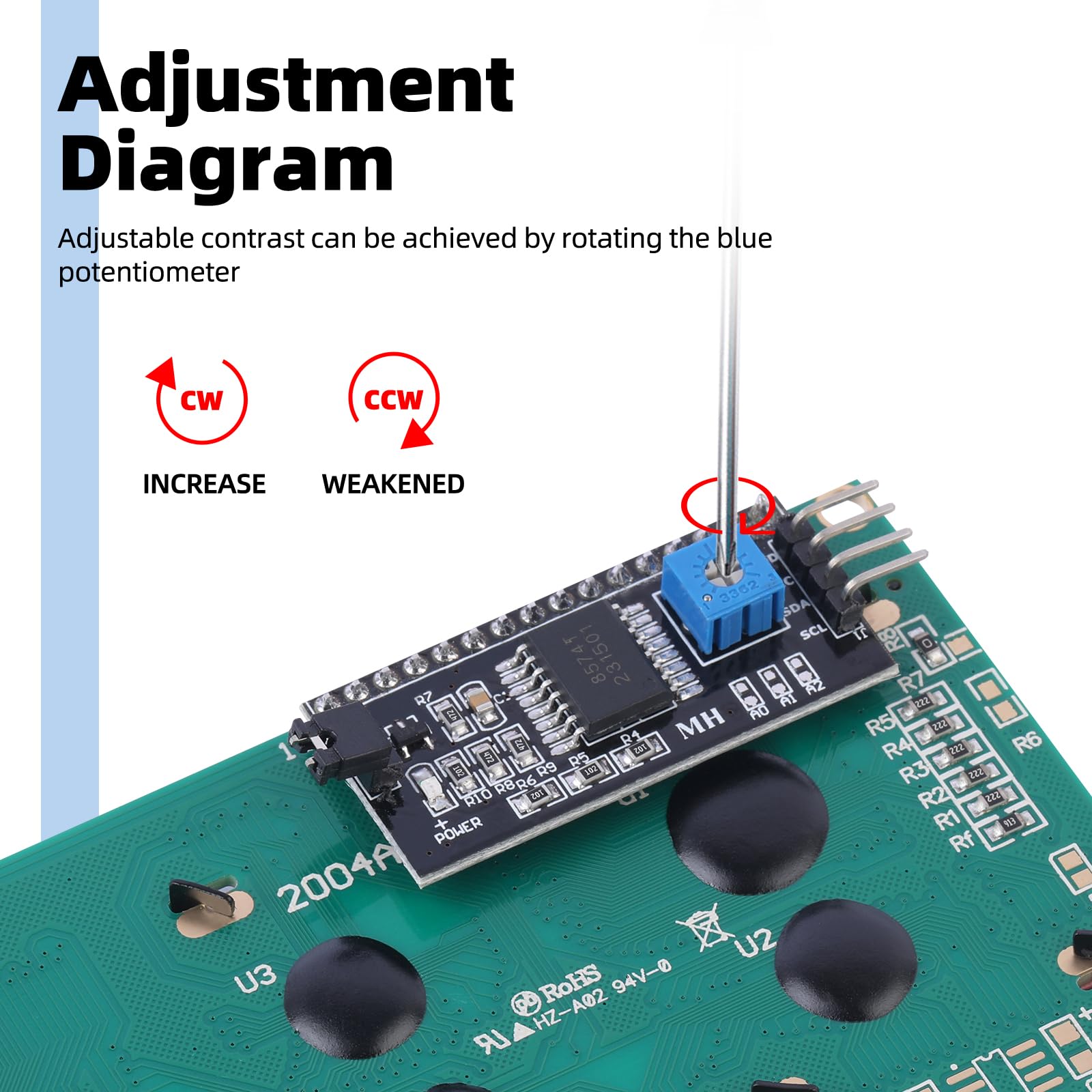 2004 Lcd Display Module With Iic I2C Serial Interface Adapter Lcm Green Backlight Screen St7066U Controller 20X4 Lcd For Arduino