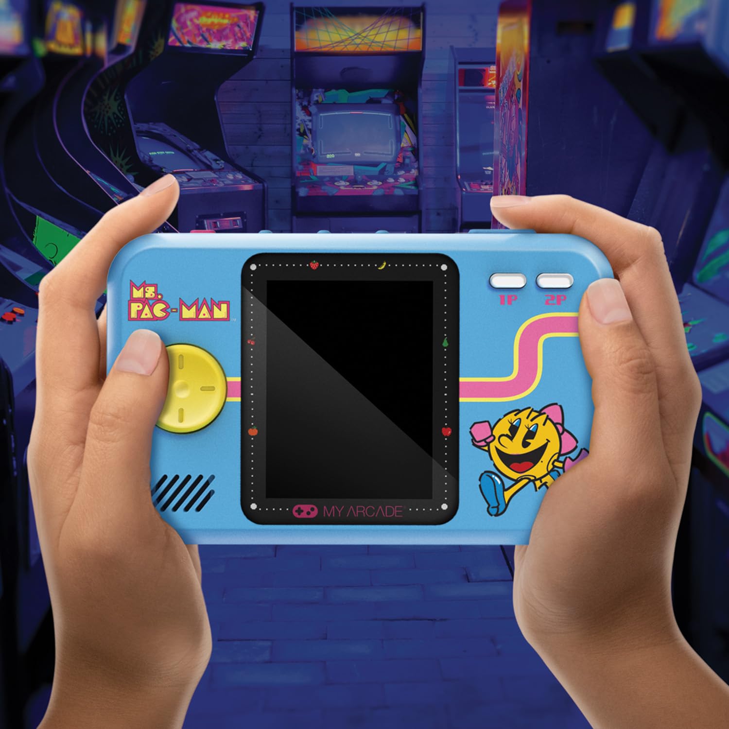 My Arcade Ms. Pac Man Pocket Player Pro: Portable Video Game Console, 2.75'' Color Display, Ergonomic Design
