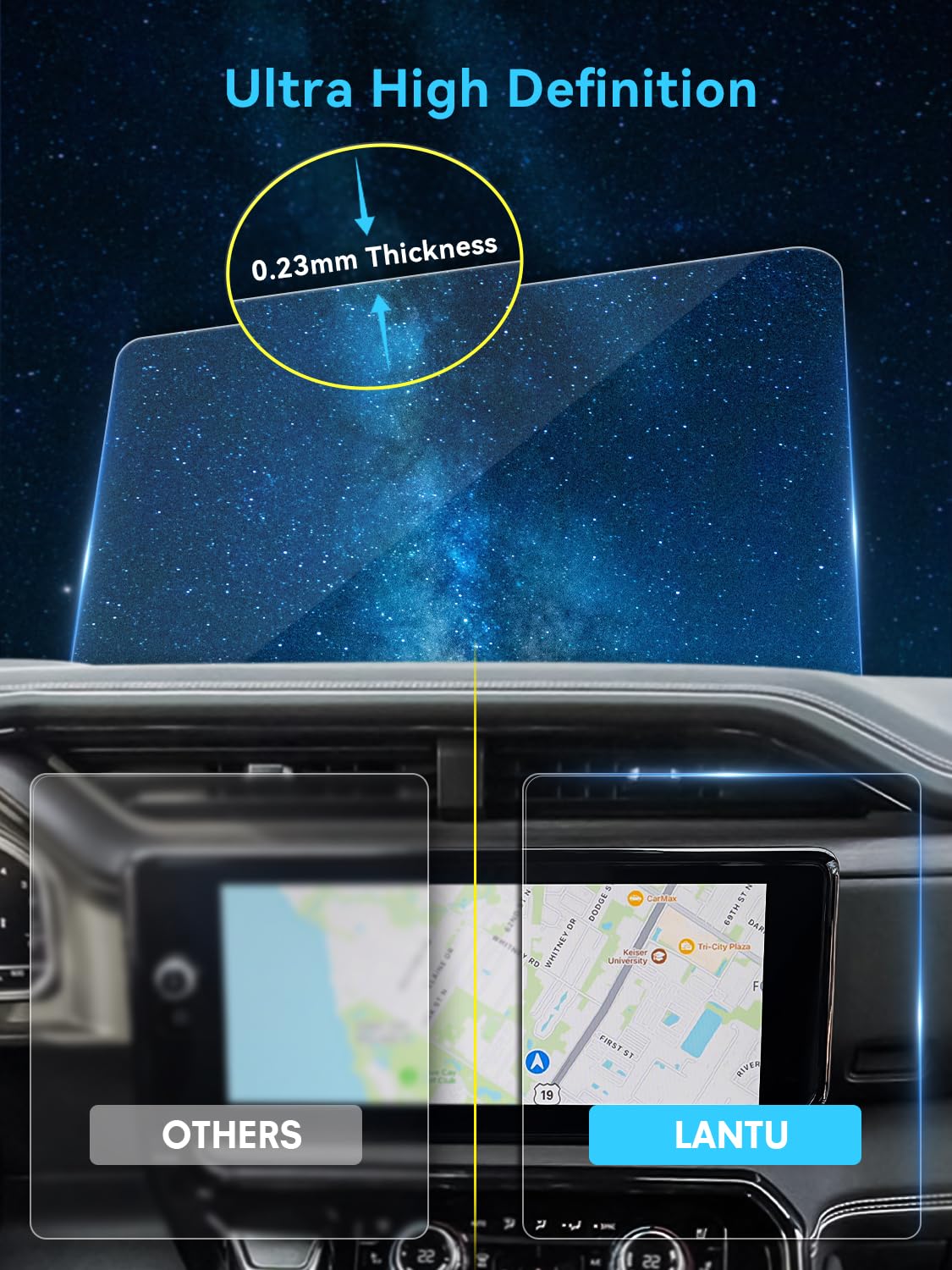 Lantu 2Pcs Sierra 1500 Nano Screen Protector For 2022 2024 Sierra 1500&2024 Gmc Sierra 2500Hd/3500Hd (At4, At4X, Denali, Denali