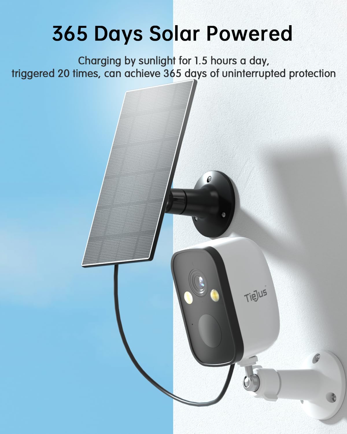 Tiejus Security Cameras Wireless Outdoor, 4 Pack Solar Powered Security Camera For Home Security With 2K Full Color Night Vision