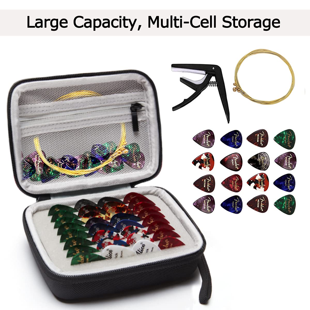 Coozoom Guitar Pick Holder Case Compatible For Fender, Chromacast, D'Addario, Jim Dunlop, Bolopick, Unlp Musical Instrument Guit