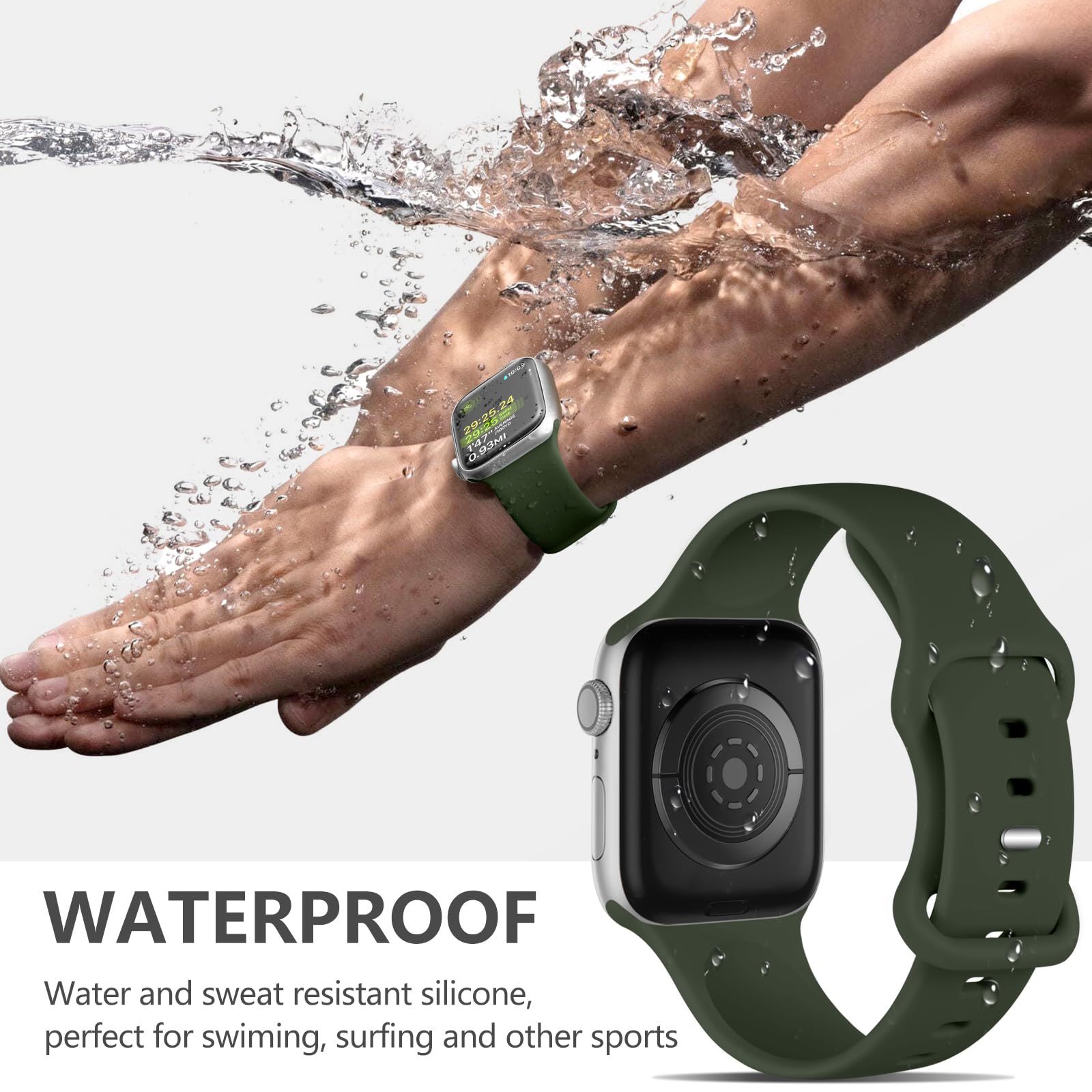 Daqin Sport Band Compatible With Apple Watch Band 44Mm 45Mm 46Mm 49Mm 38Mm 40Mm 41Mm 42Mm Men,Soft Silicone Waterproof Strap For