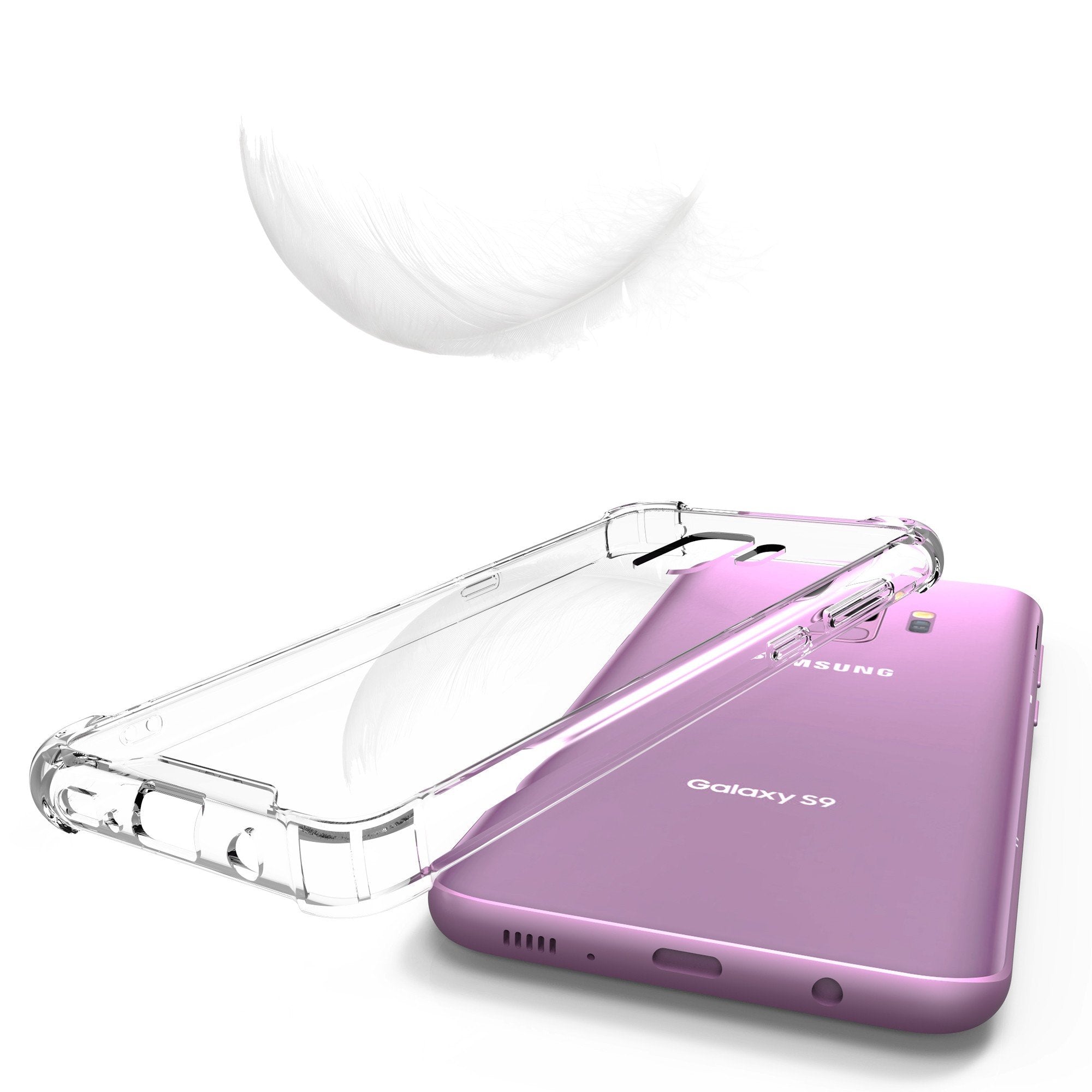 Compatible With Samsung Galaxy S9 Plus G965 Slim Lightweight Case W/Air Cushioned [Shock-Absorbing] Bumper Cover - American Hors