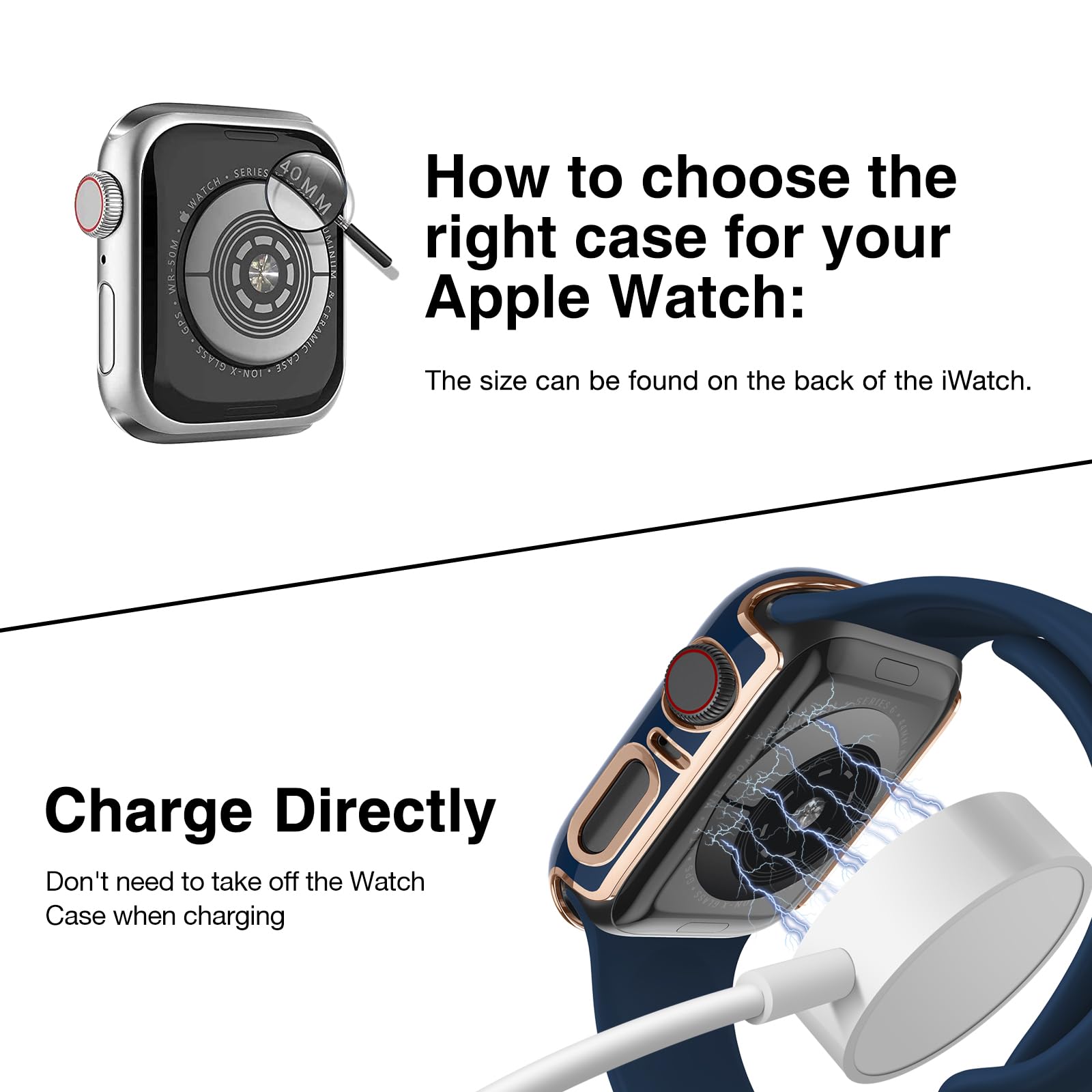 Lovrug 2 Pack Cases Compatible With Apple Watch Case 38Mm Series 3/2/1 Built In Tempered Glass Screen Protector Ultra-Thin Bumpe