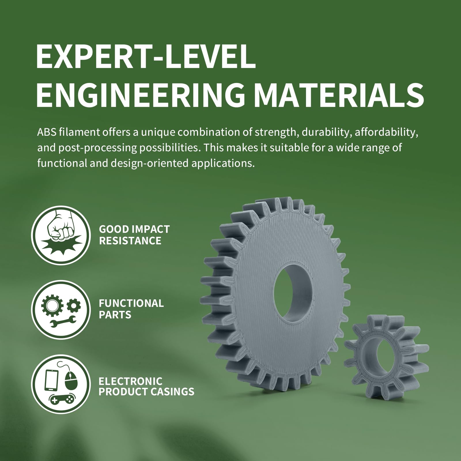 Overture Abs Filament 1.75Mm, Abs 1Kg Spool (2.2Lbs),3D Printer Filament,Dimensional Accuracy +/  0.03 Mm, Fit Most Fdm Printer