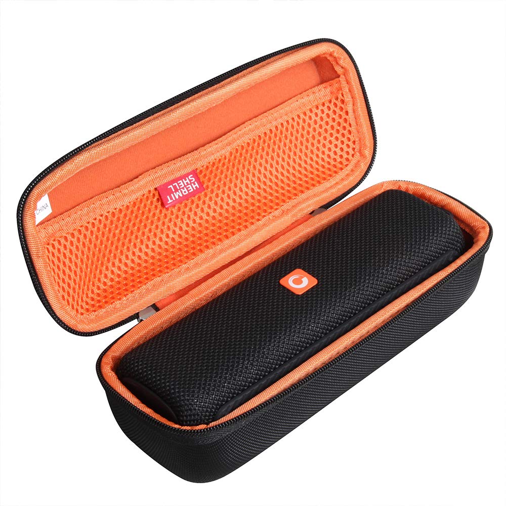Hermitshell Hard Travel Case For Doss E-Go Ii Portable Bluetooth Speaker (Black + Orange)