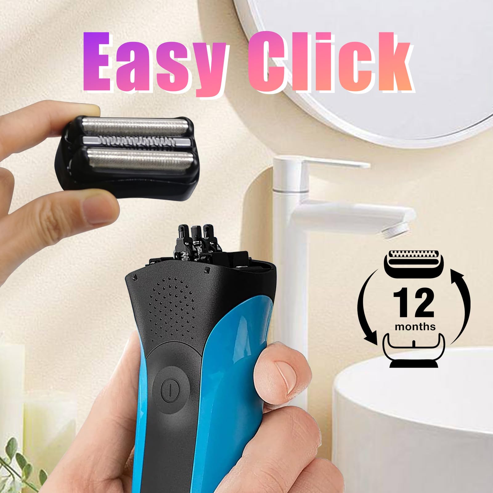 2 Pack Series 3 21B Replacement Head, Foil & Cutter Razor Head Compatible With S3 Shaver Replacement Heads 3040S 300S, 310S, 320