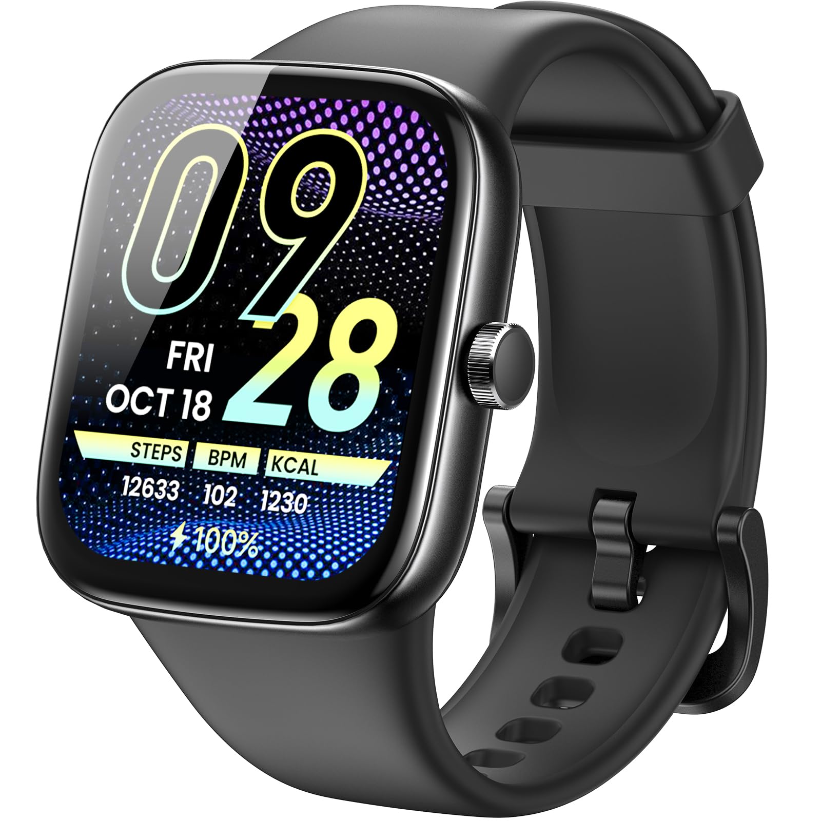 Tozo Amoled S7 Smart Watch Bluetooth Call 1.85 Inch Ultra Hd Screen,Dynamic Dials Messages Push 100+ Sports Modes,Detect Human H
