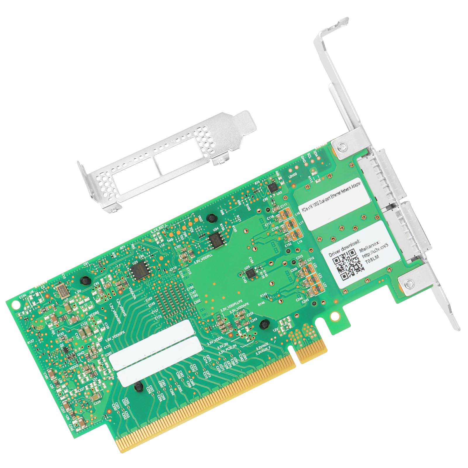 Vogzone 100Gbe Network Adapter With Mellanox Connectx 5 Ex Chipset, Pcie 4.0(16Gt/S) X16 100Gb Ethernet Nic, Dual 100Gb Qsfp28 I
