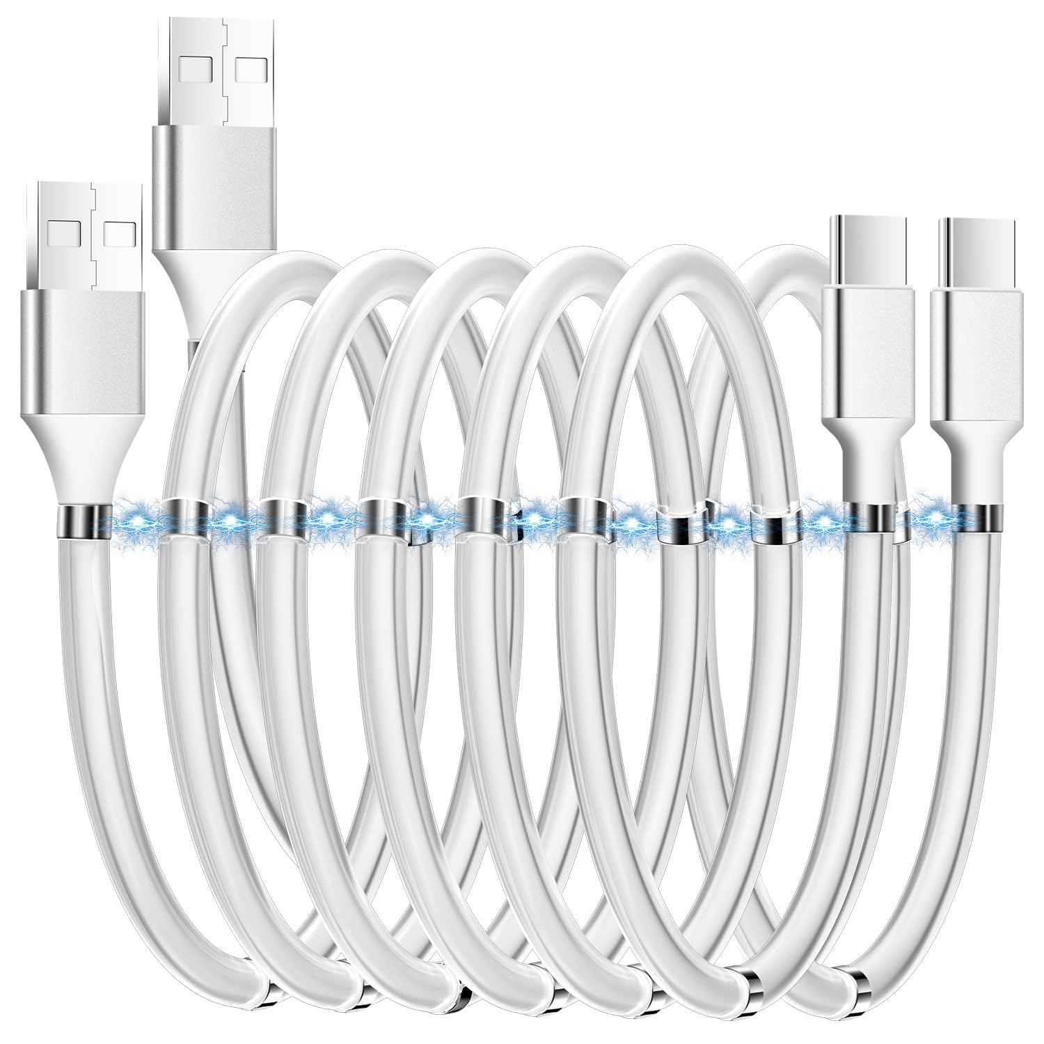 Magnetic Charging Cable,(3FT) Super Organized Charging Magnetic Absorption Nano Data Cable for Galaxy S23/S22 Ultra S21 S10E S9 Note 20 10 9 8 Pixel, LG V30 G6, Nintendo Switch, OnePlus 5_2 Pack