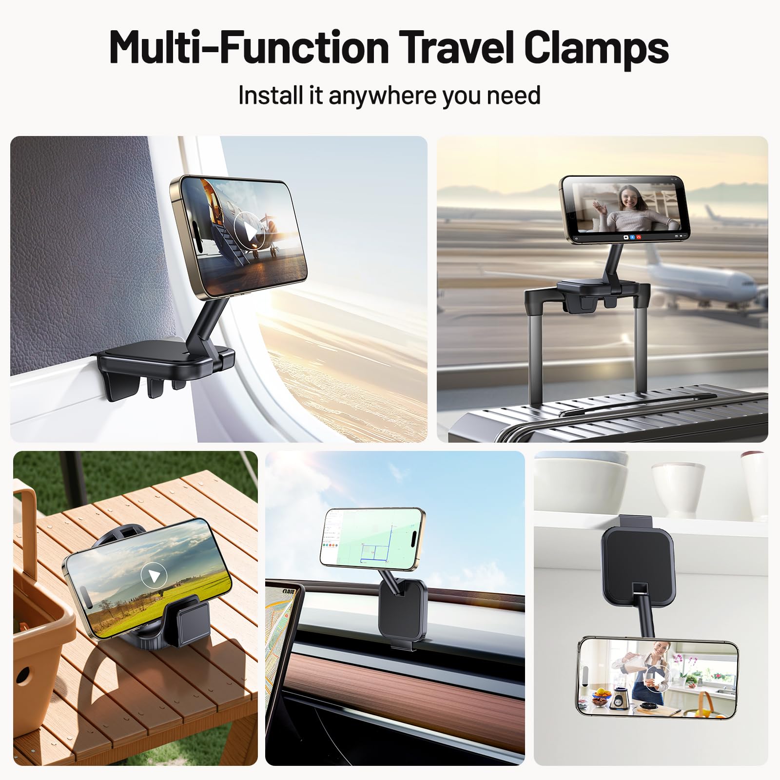 This Hill Airplane Phone Holder For Magnetic Accessories, Universal Flight Must Haves Travel Phone Holder Mount 2025 For Beach V