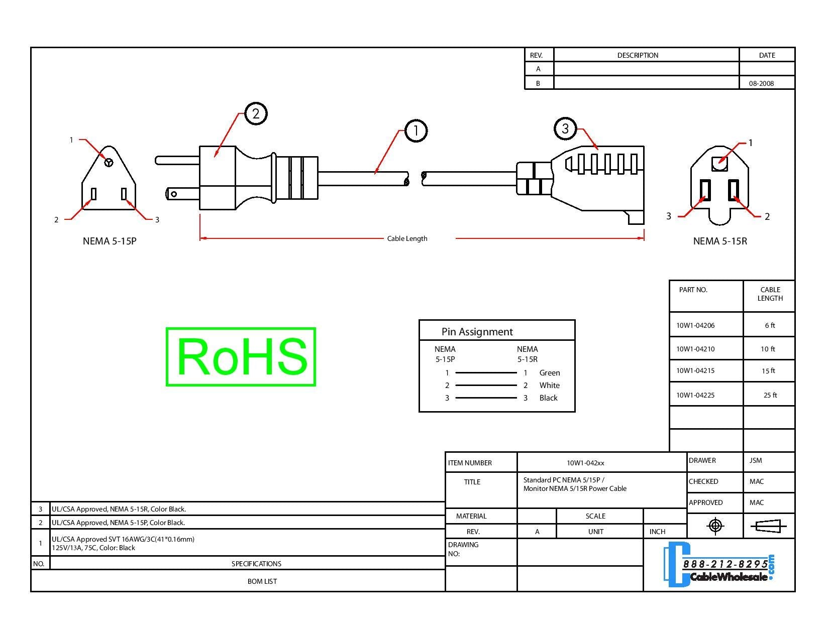 3 Feet Heavy Duty Power Extension Cord, Power Extension Cable, Black, Nema 5 15P To Nema 5 15R, Male To Female 13 Amp Power Cabl