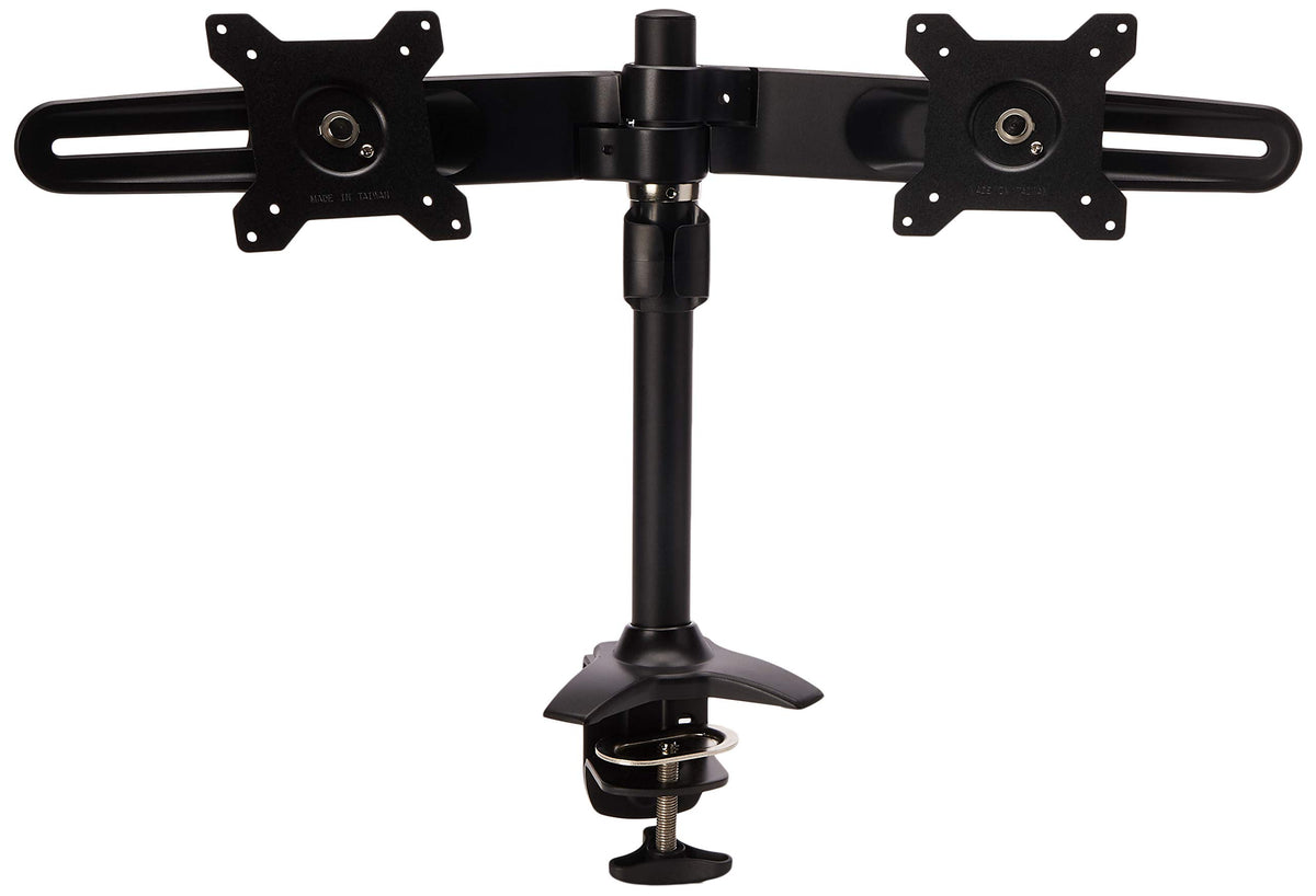 Supporto Doppio Monitor per Scrivania - Braccio per 2 Monitor VESA fino a 32 (8kg) - staffe ad Altezza Regolabile - Montaggio Morsetto a C o Vite Passante