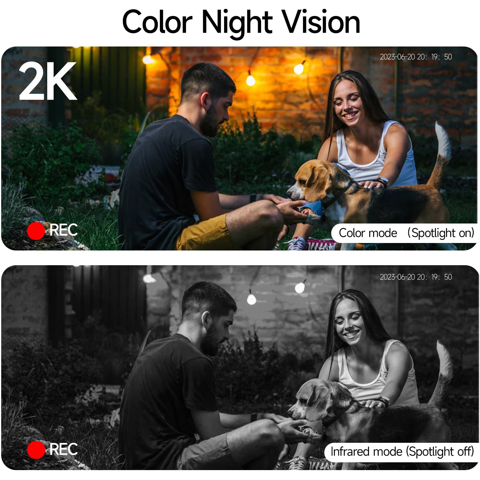 2Pc Security Cameras Wireless Outdoor, 2K Battery Powered Security Camera For Home, Wifi Camera Surveillance Indoor System With